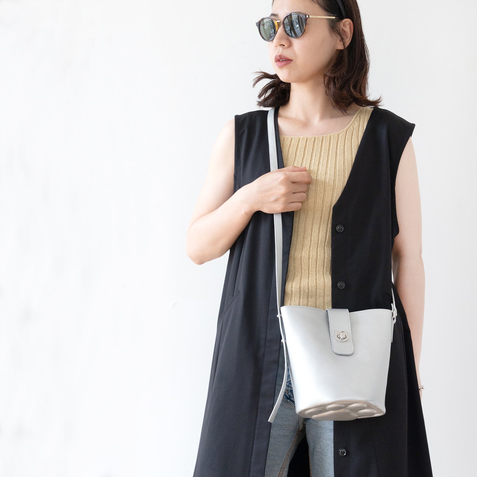 Shoulder Bag PAW (Paw) Cuir Mash / Silver
