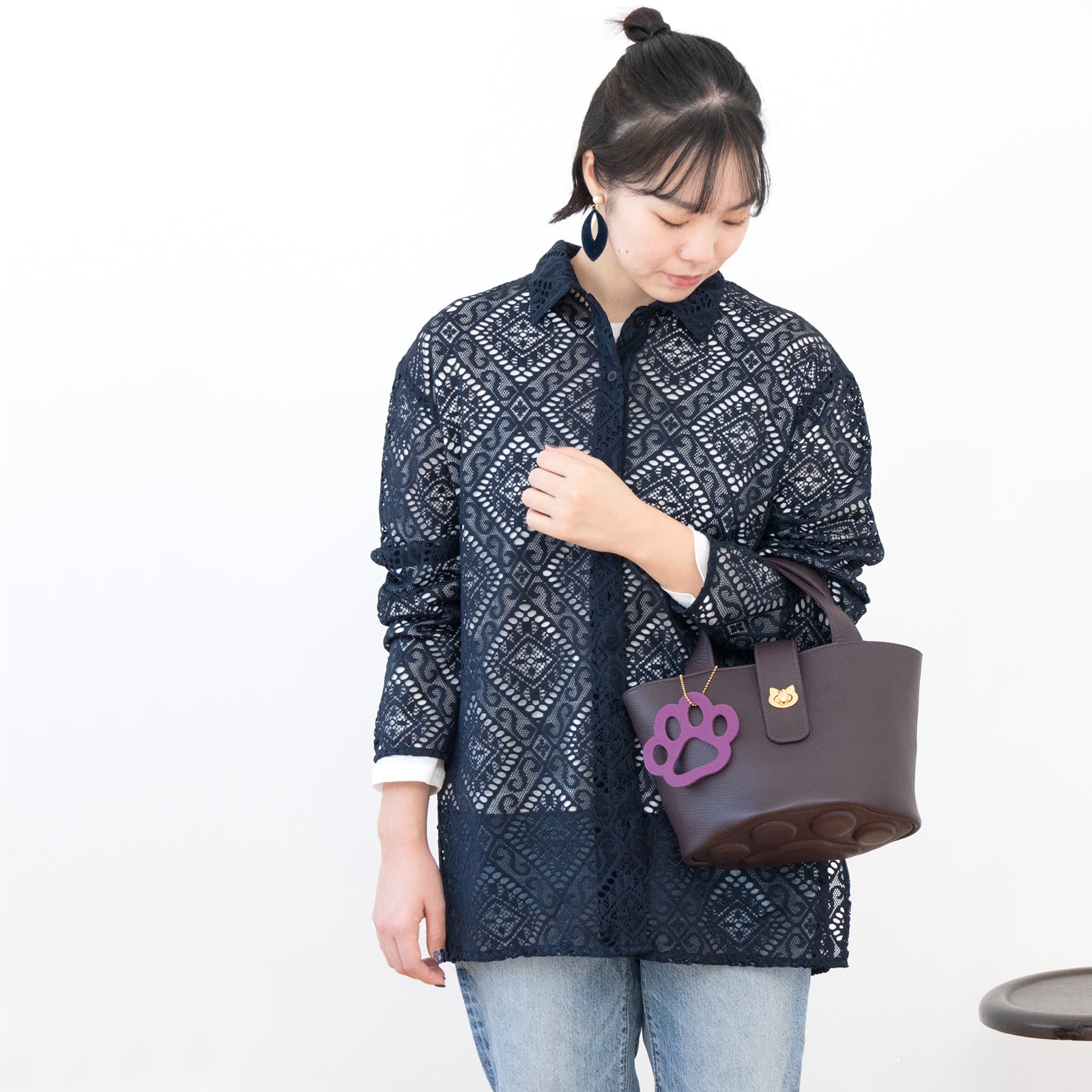 【1月中旬お届け】バケットバッグ PAW (パウ) 肉球チャームセット キュイールマッシュ / レザン