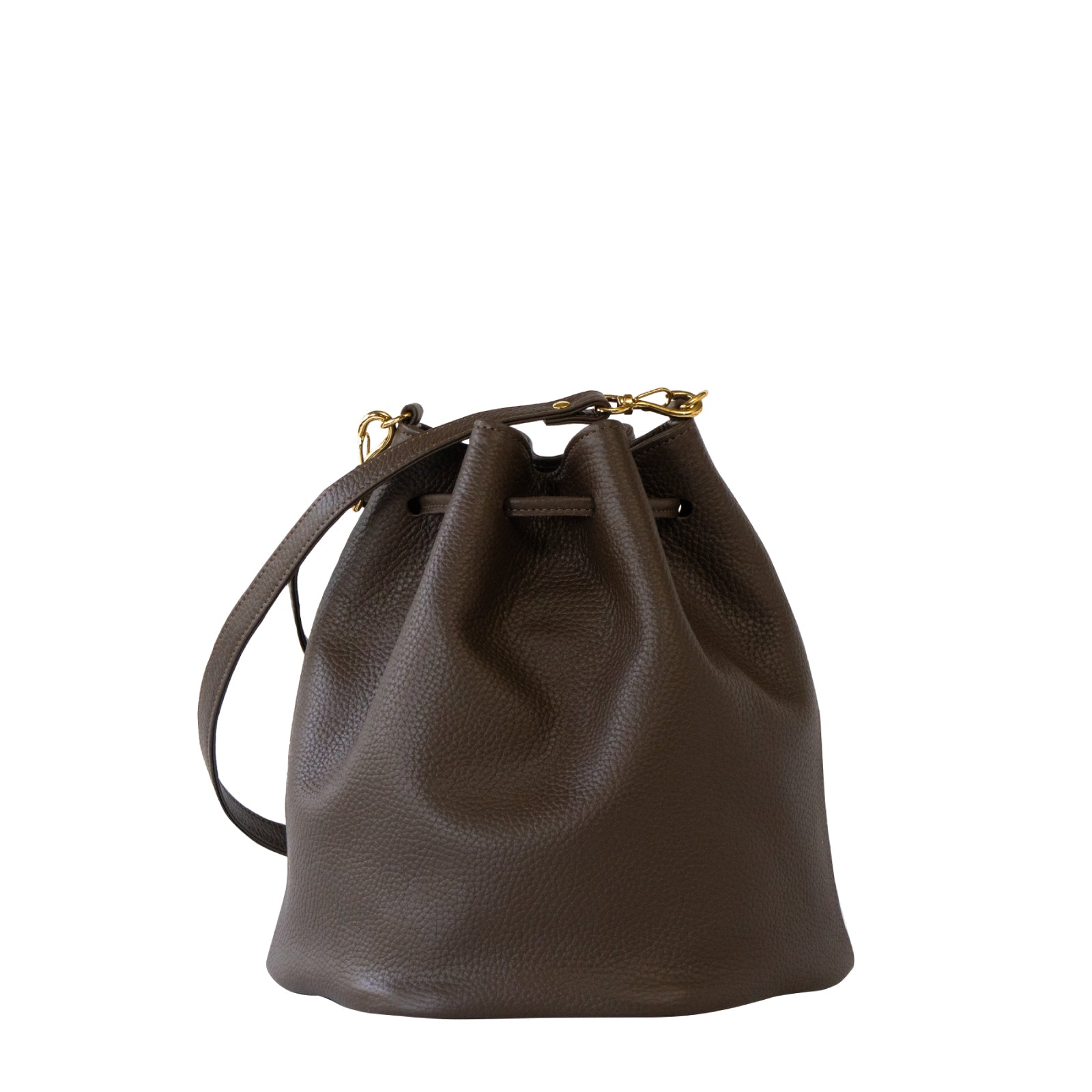 巾着ショルダーバッグ PAW キュイール・マッシュ / チョコ