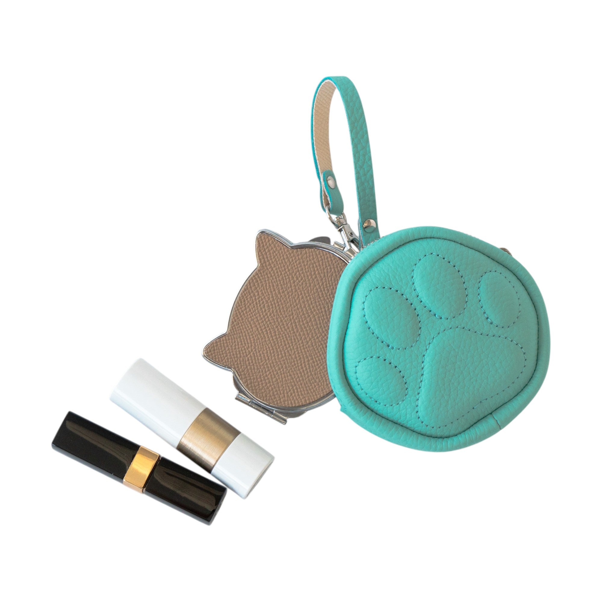 PAW Charm Pouch Cuir Mash / Bleu Dragée
