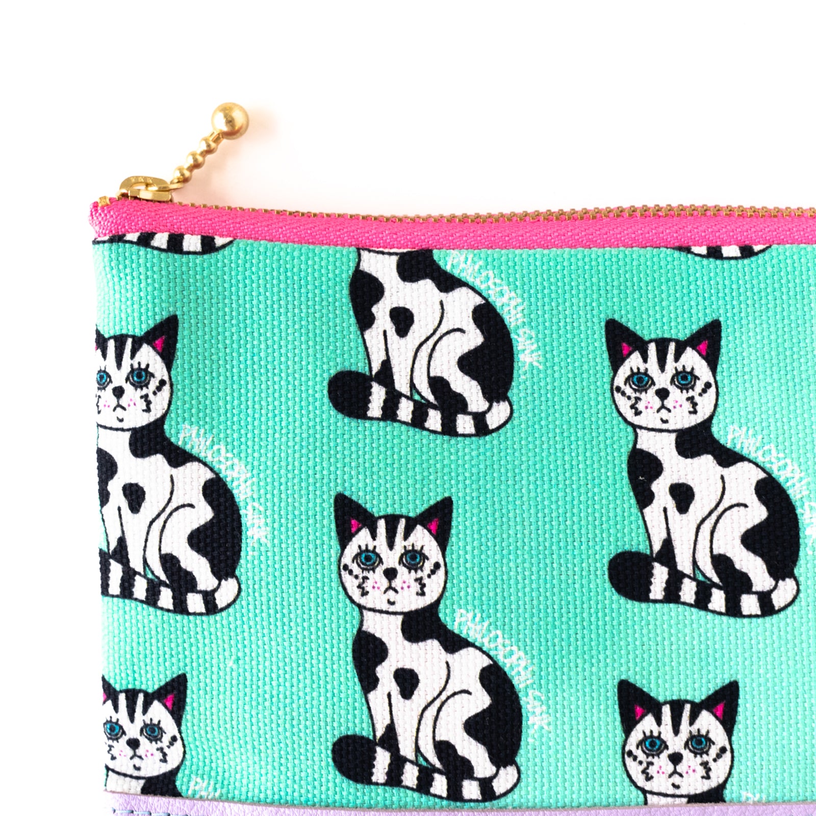 SINK. x Philosophii collaboration cow cat flat pouch