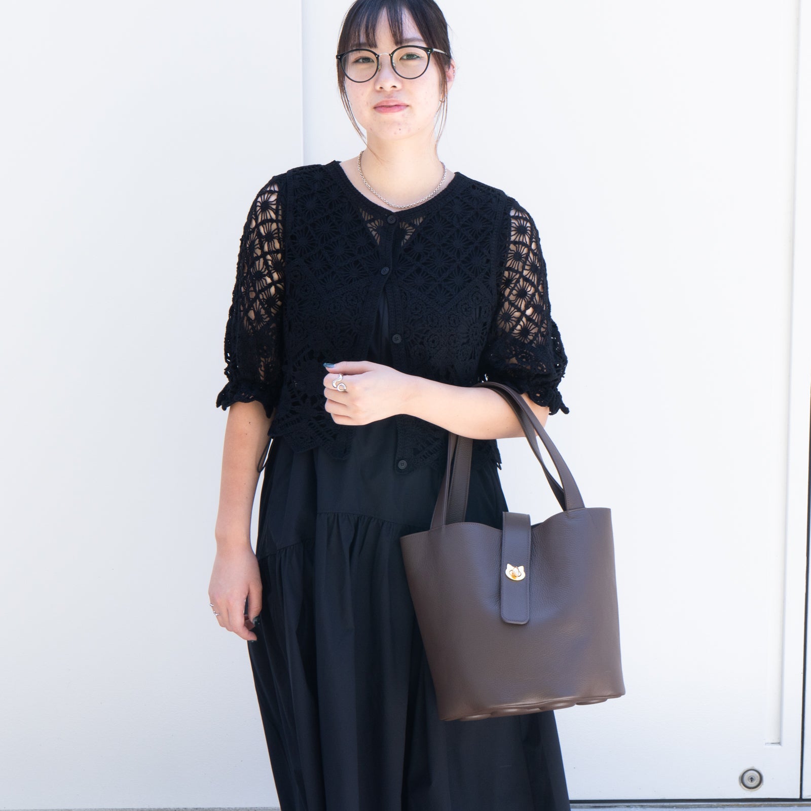 PAW Grande Cuir Mache Bucket Bag / Chocolate