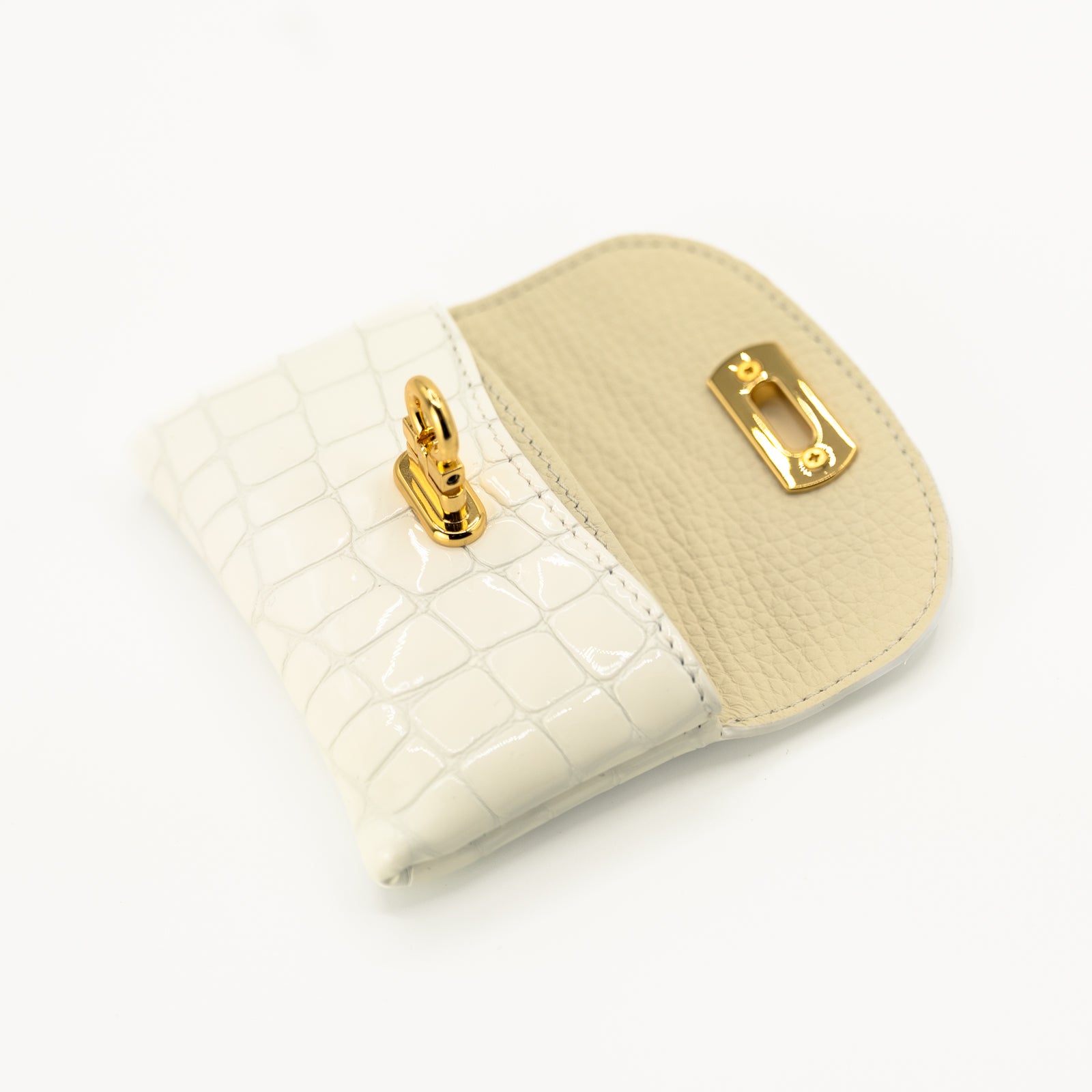 Leather flap mini wallet / Cromel