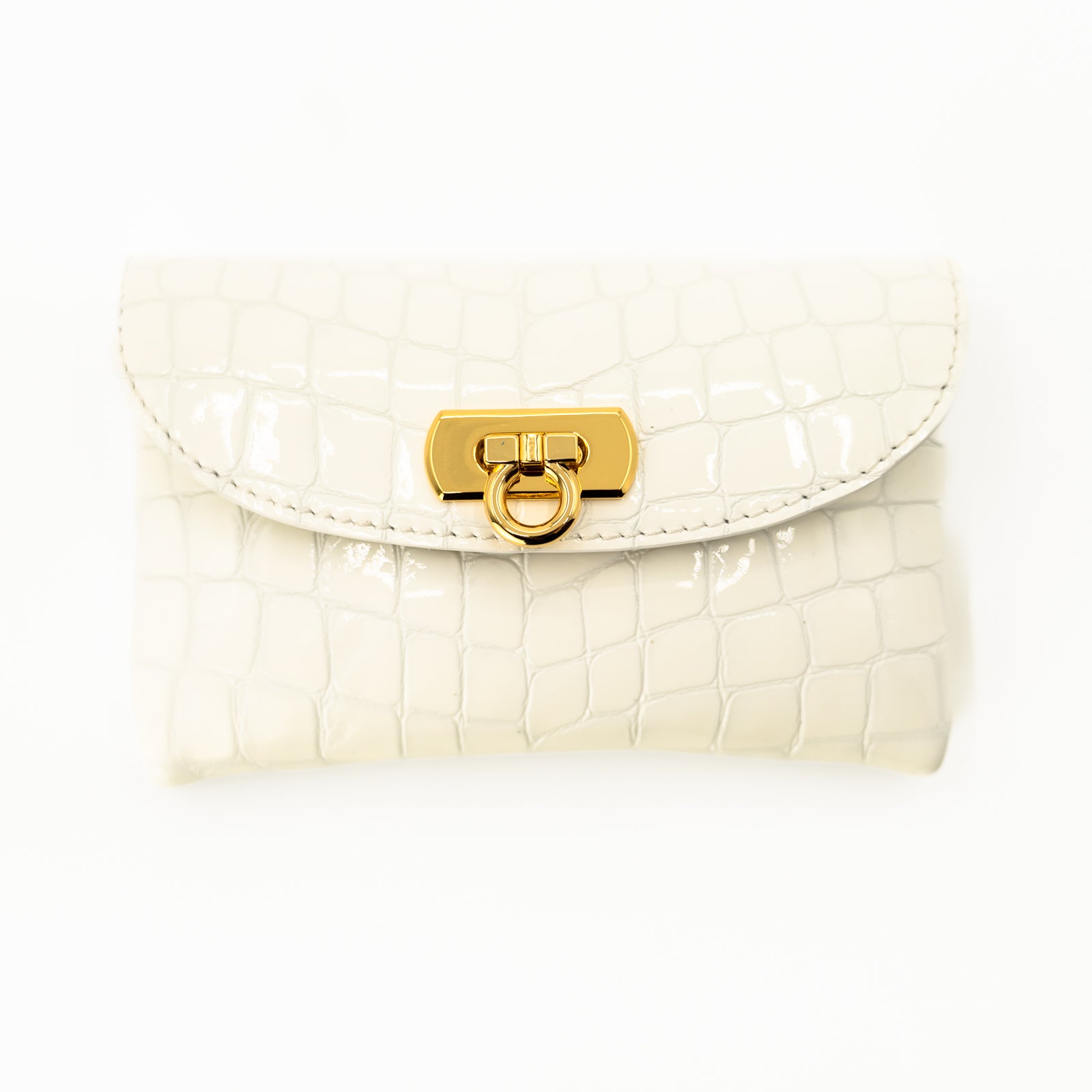 Leather flap middle wallet / Cromel