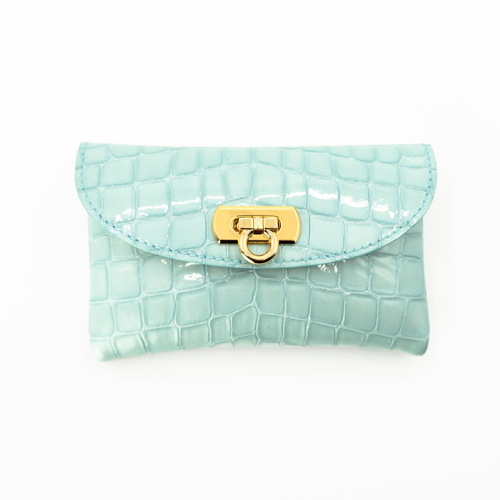 Leather flap middle wallet / Cromel