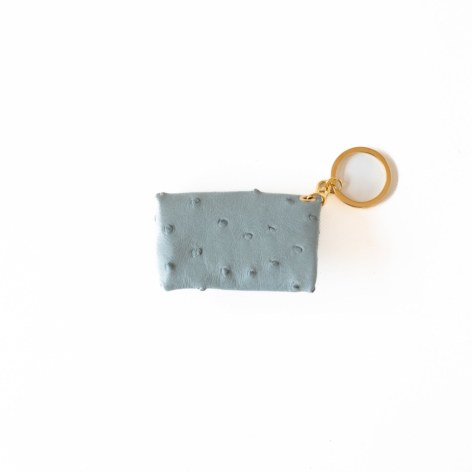 Soft leather flap minimini key ring ostrich