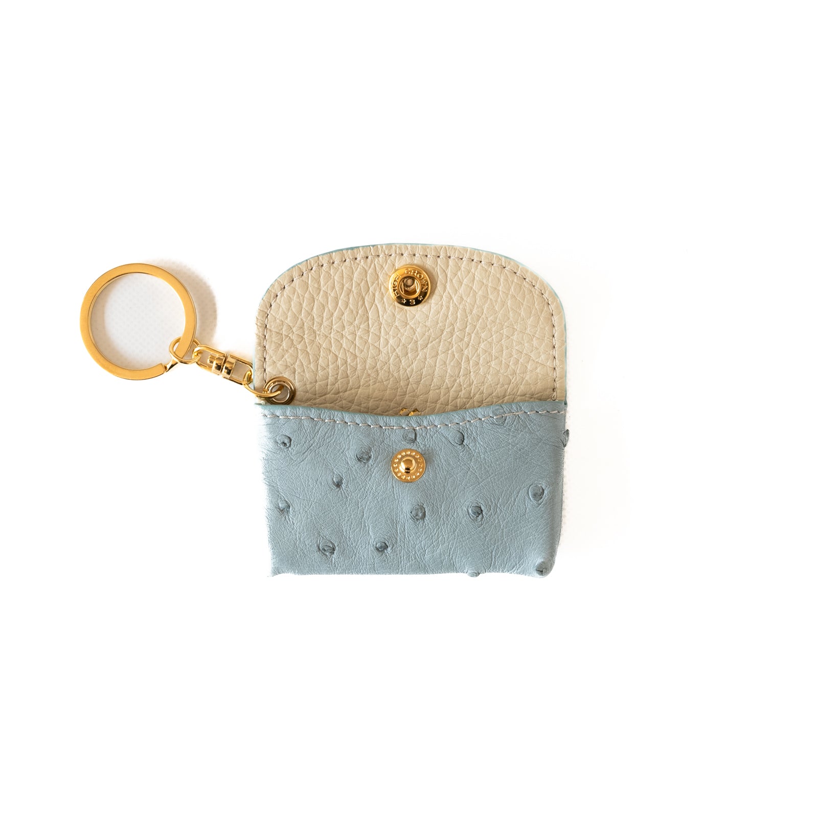 Soft leather flap minimini key ring ostrich