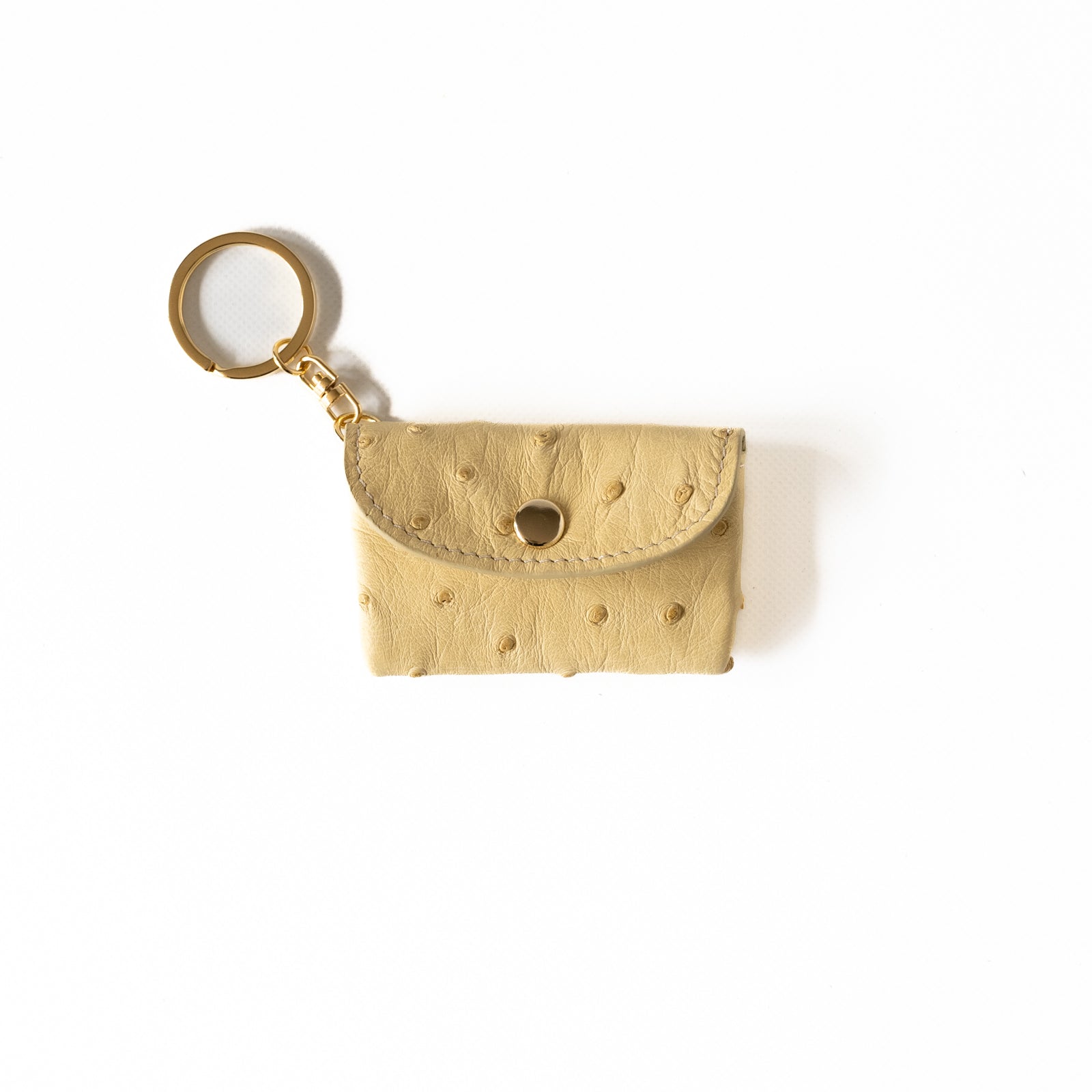 Soft leather flap minimini key ring ostrich