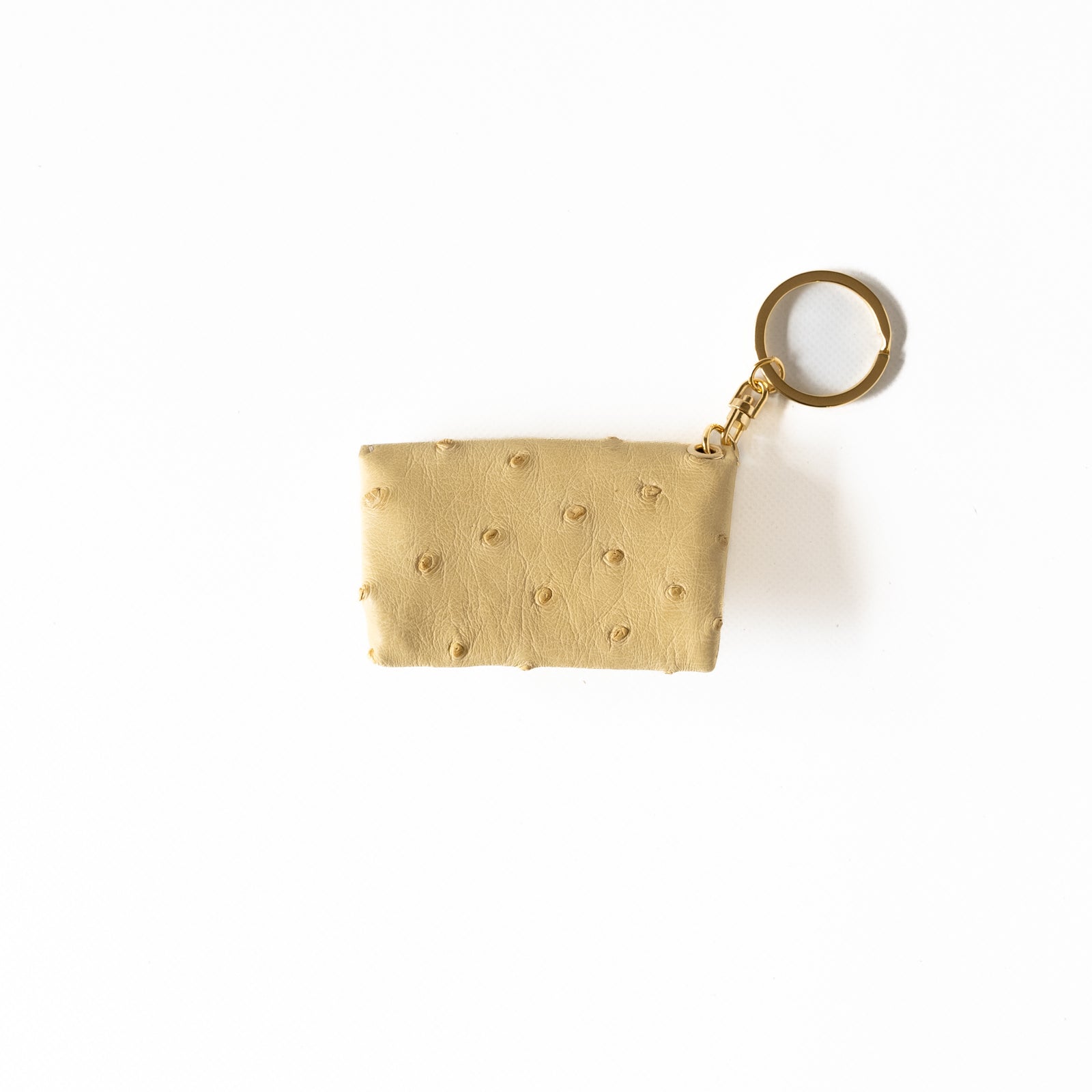 Soft leather flap minimini key ring ostrich