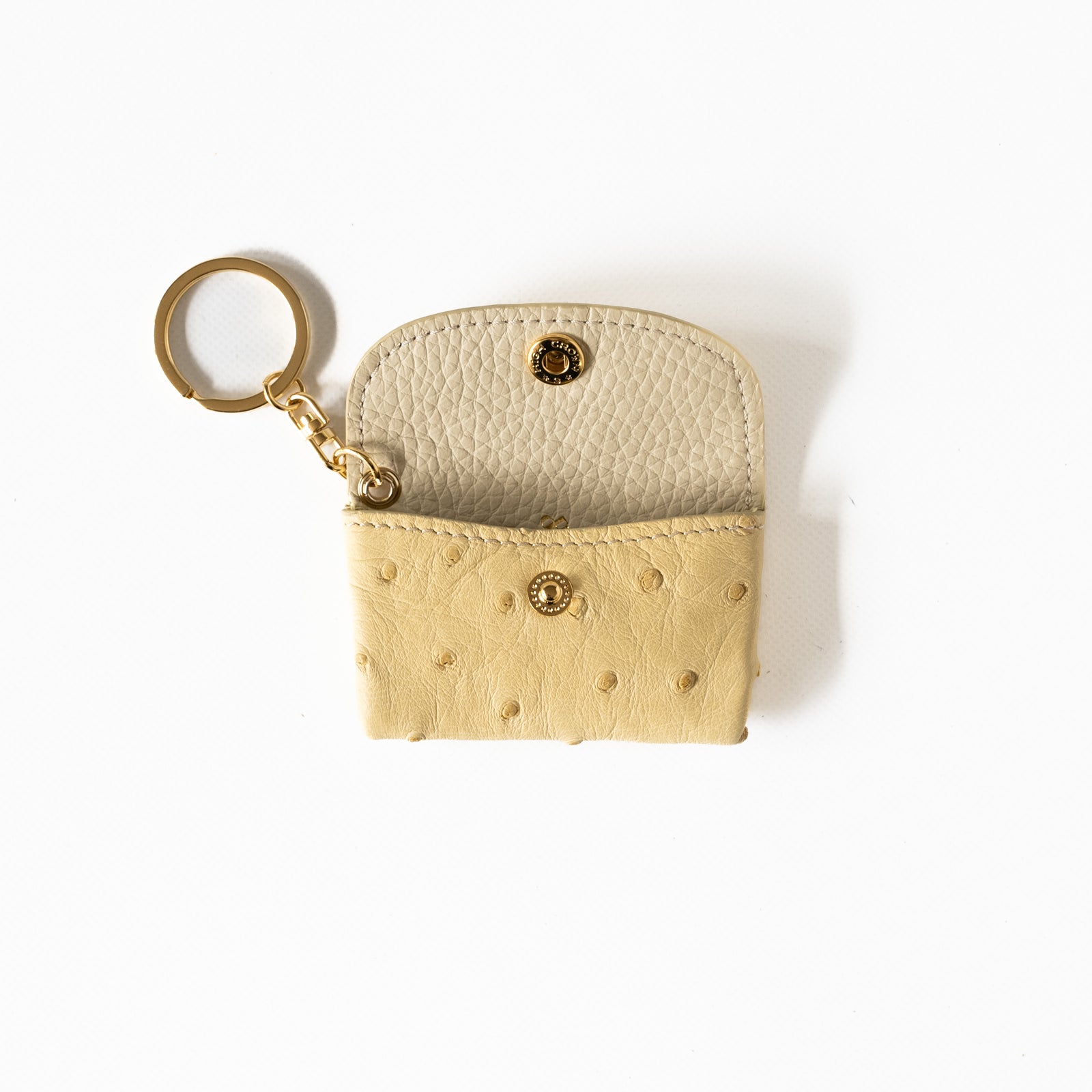 Soft leather flap minimini key ring ostrich