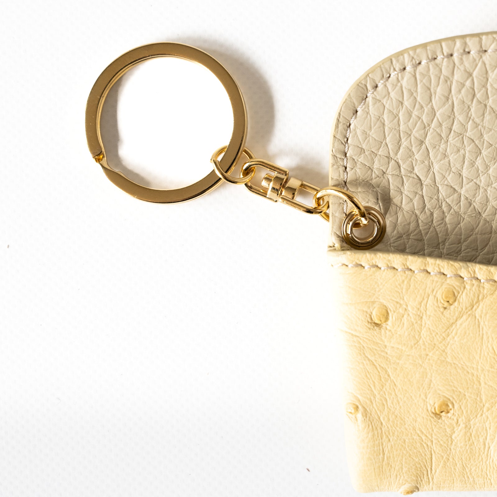 Soft leather flap minimini key ring ostrich