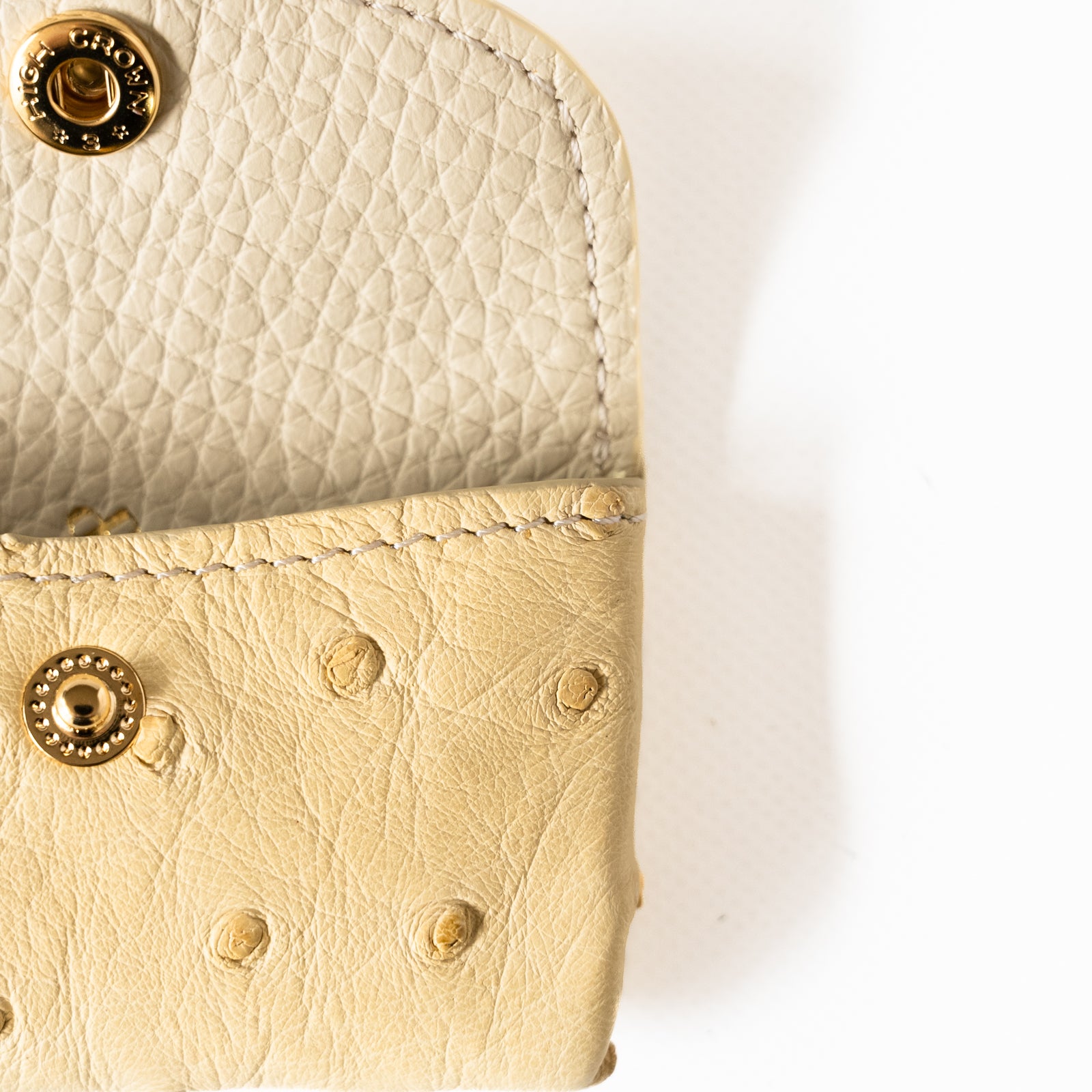 Soft leather flap minimini key ring ostrich