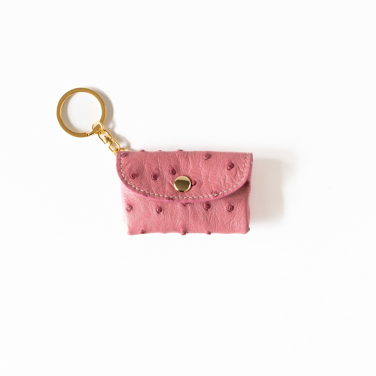 Soft leather flap minimini key ring ostrich