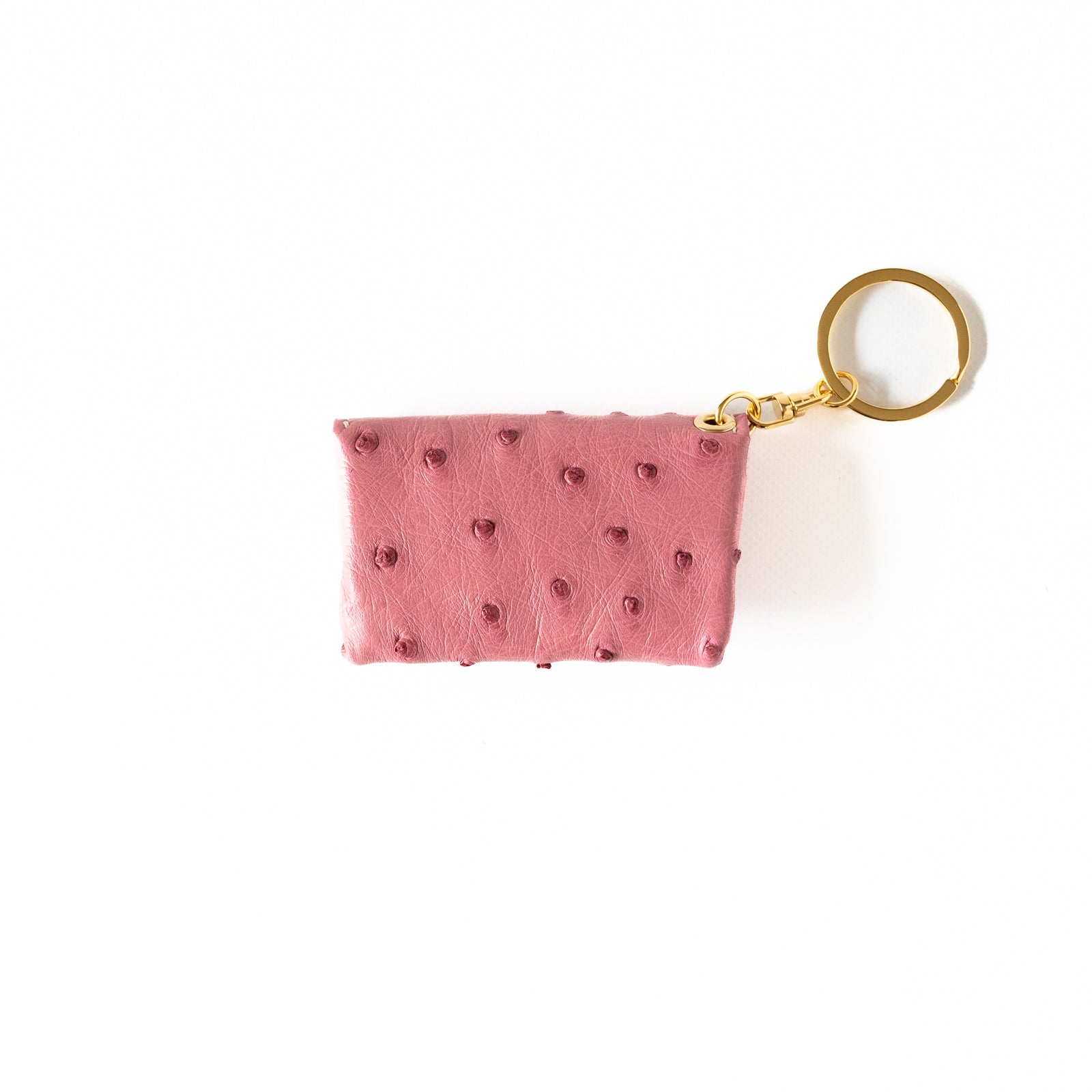 Soft leather flap minimini key ring ostrich