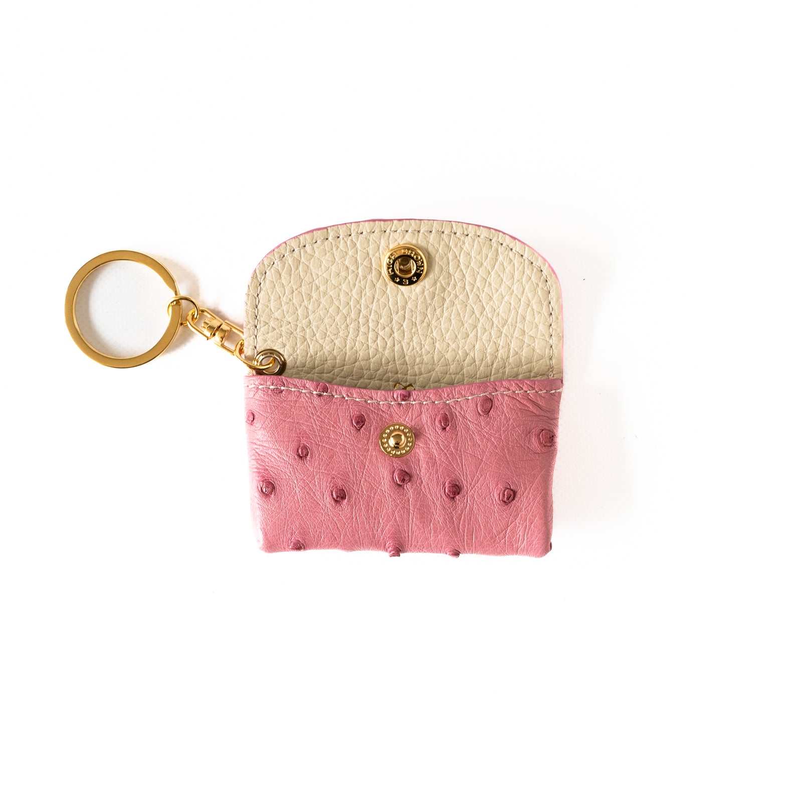 Soft leather flap minimini key ring ostrich