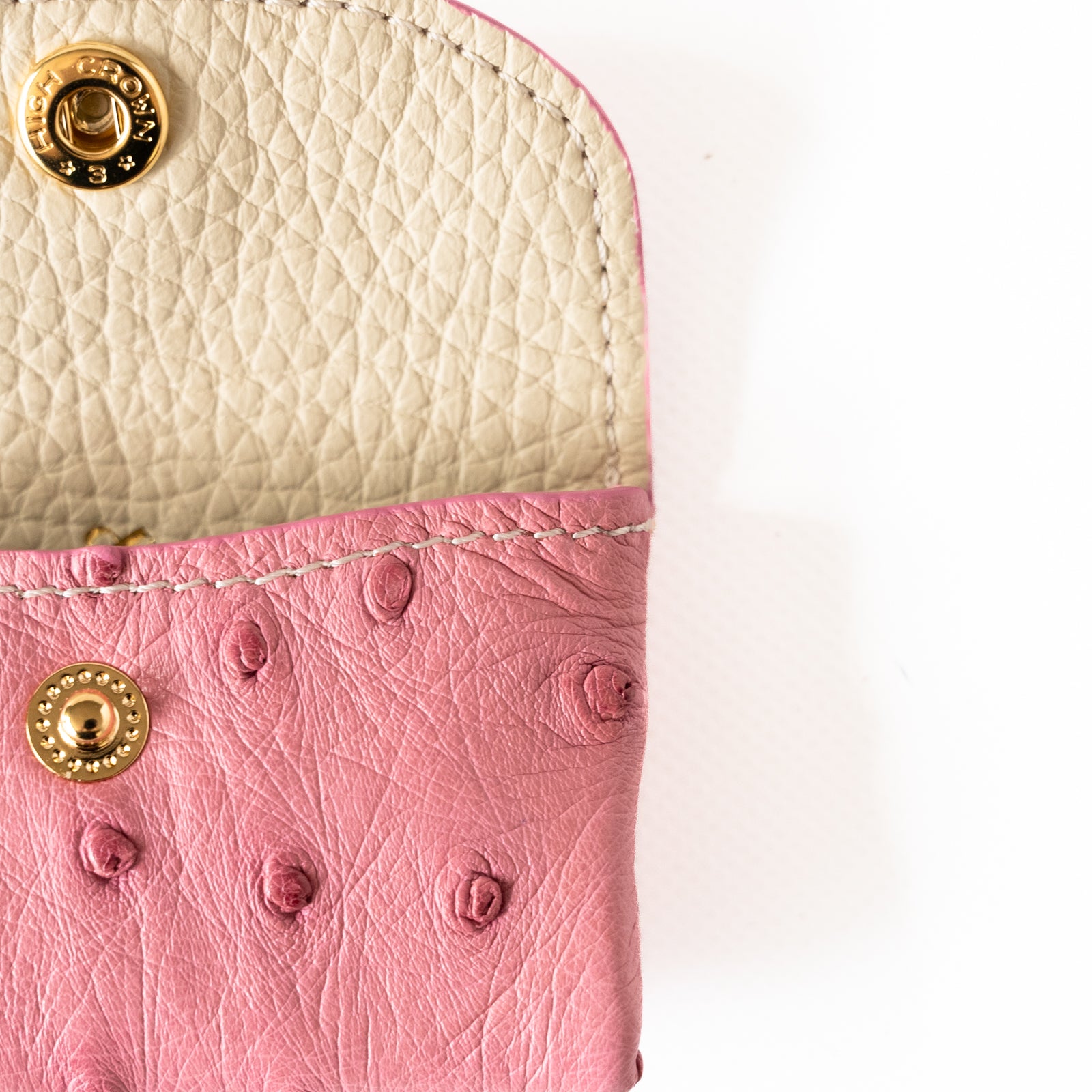 Soft leather flap minimini key ring ostrich
