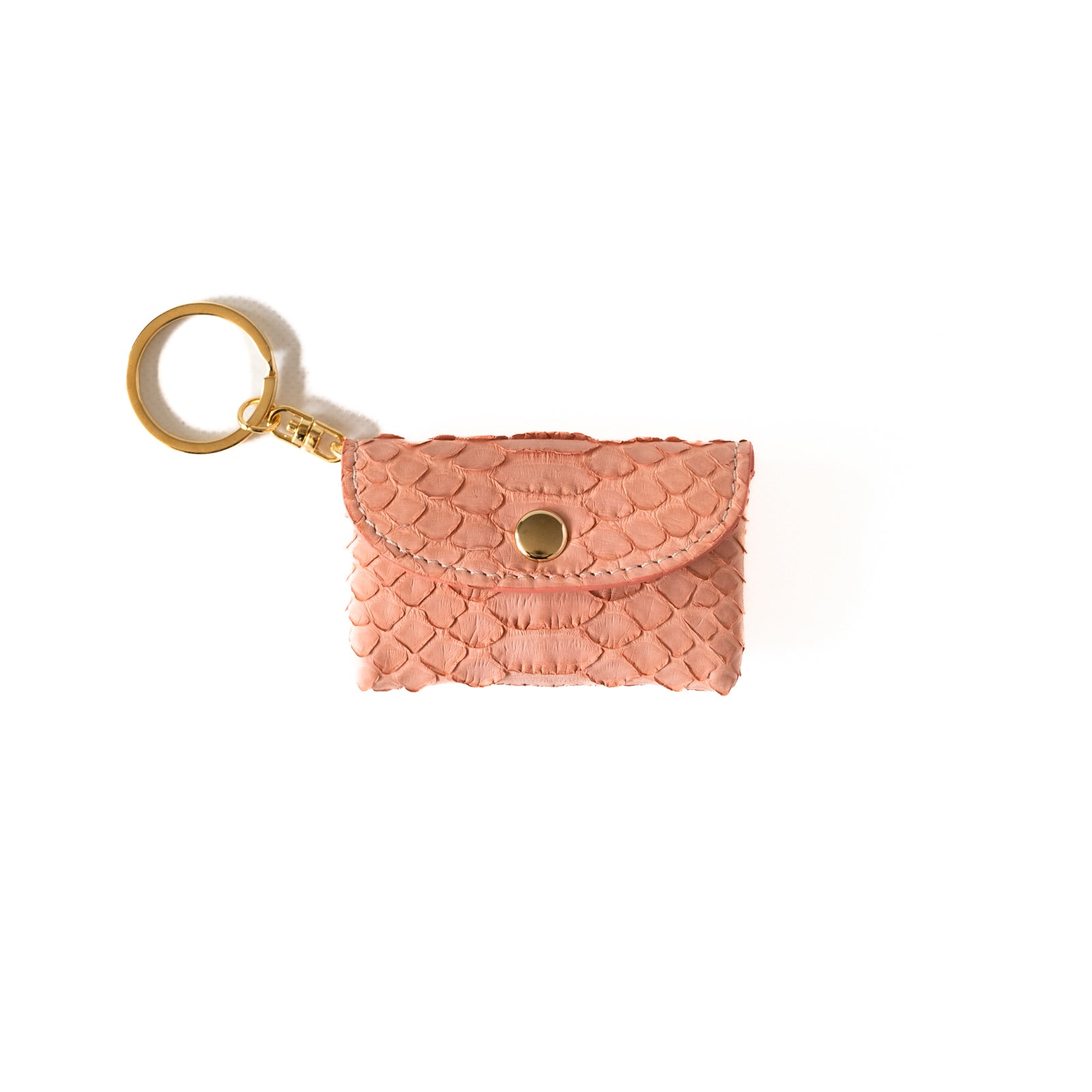 Soft leather flap minimini key ring Python (color)