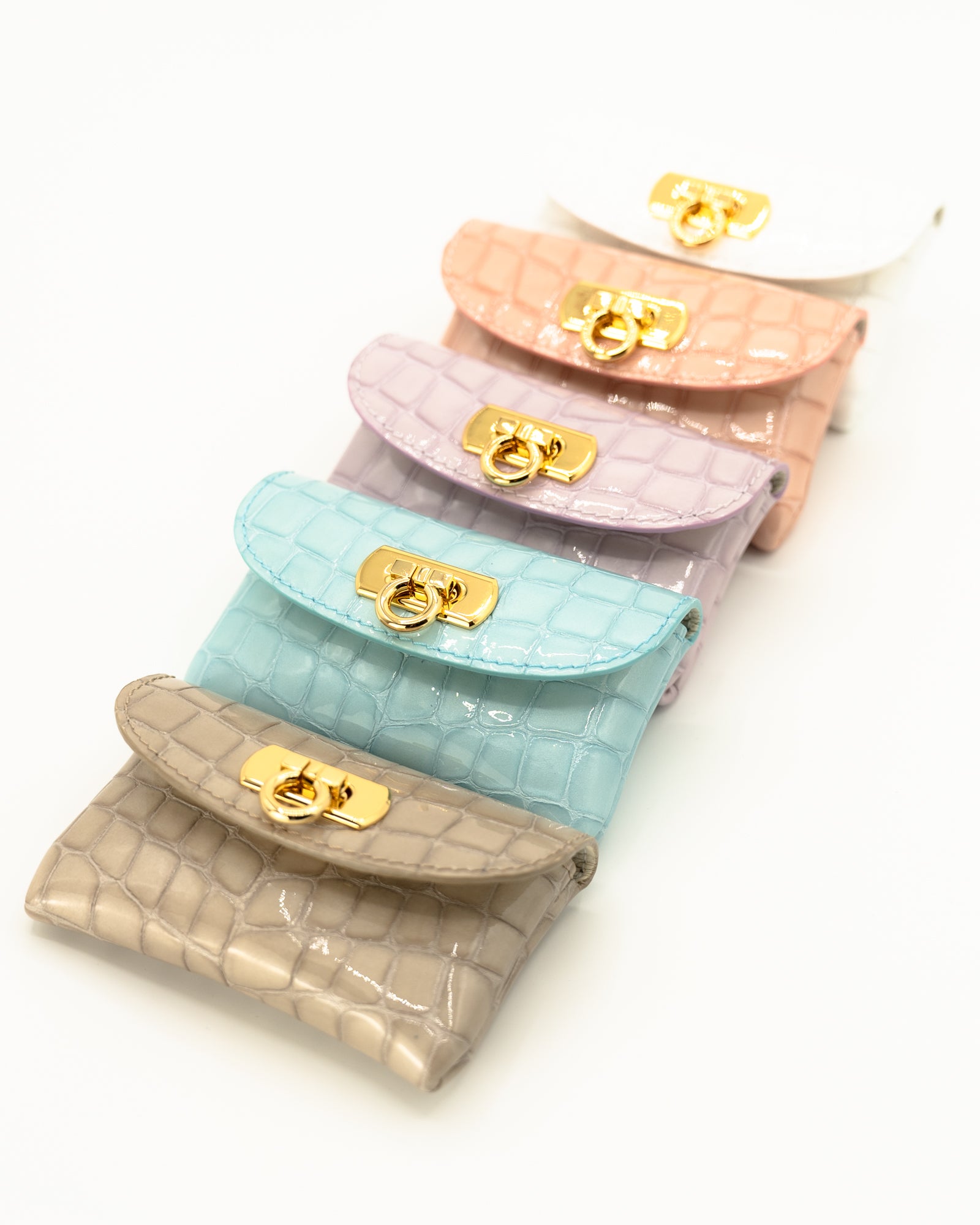 Leather flap mini wallet / Cromel