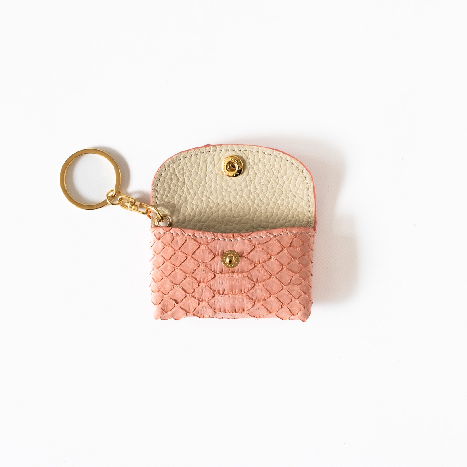 Soft leather flap minimini key ring Python (color)
