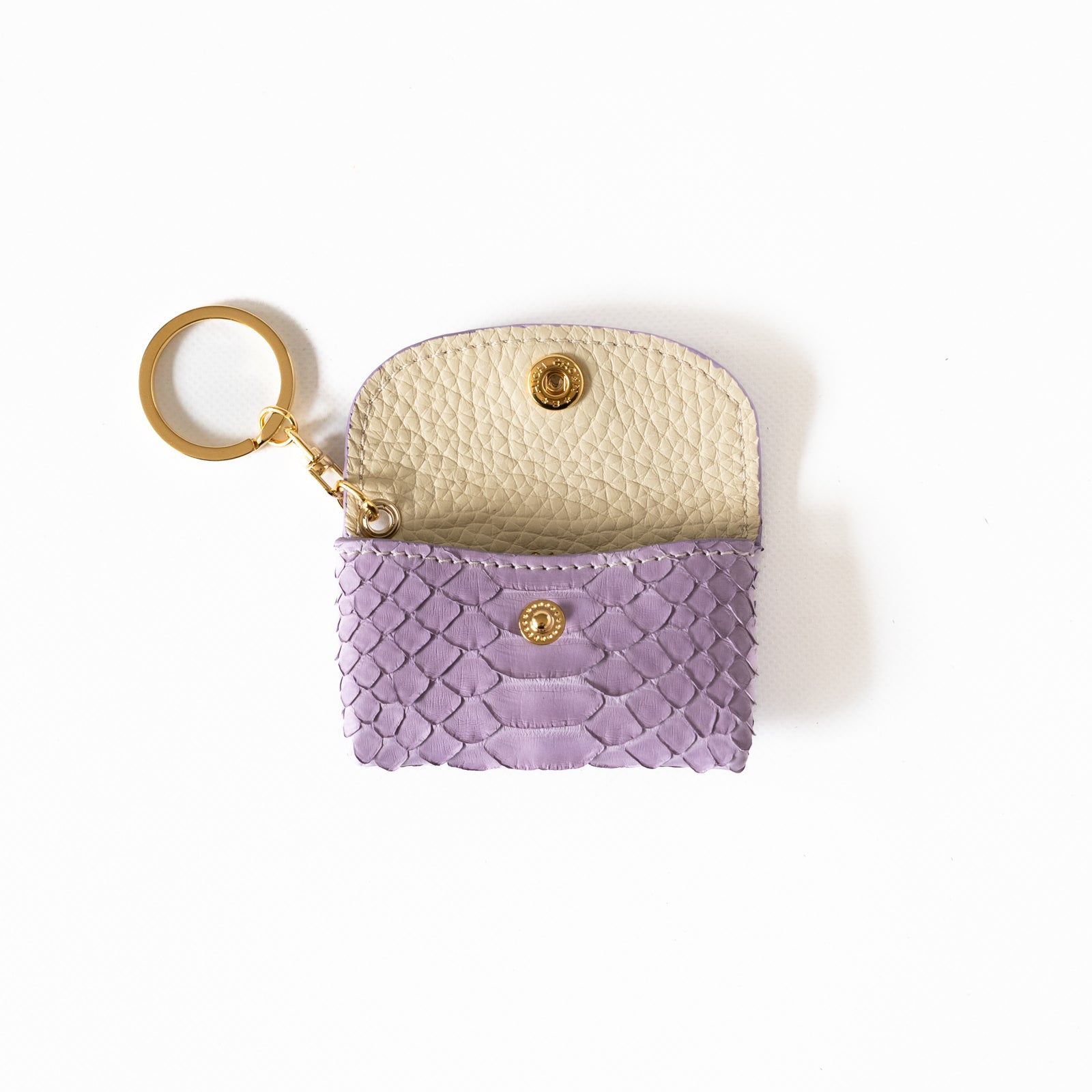 Soft leather flap minimini key ring Python (color)