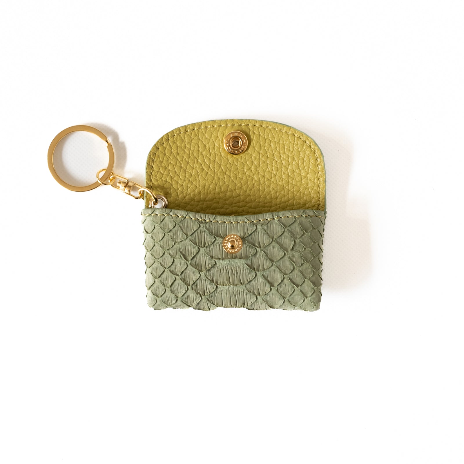 Soft leather flap minimini key ring Python (color)