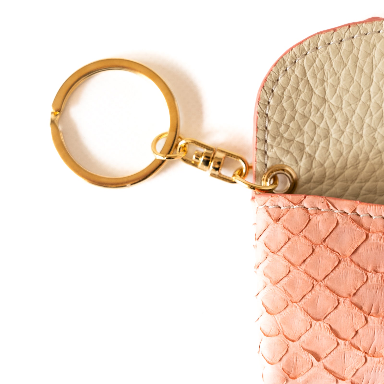 Soft leather flap minimini key ring Python (color)