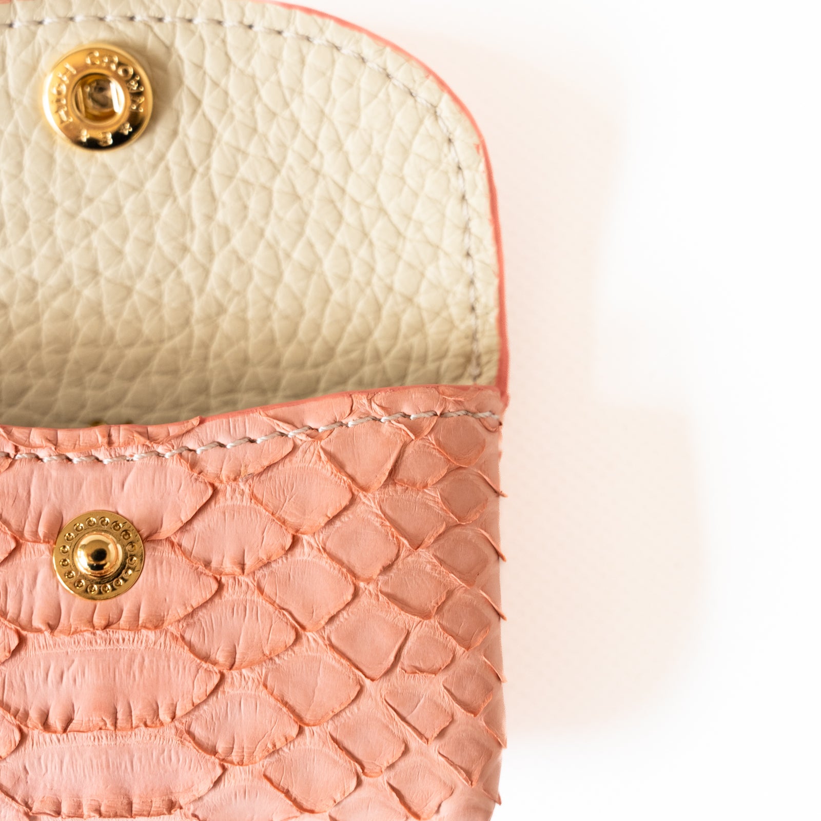 Soft leather flap minimini key ring Python (color)