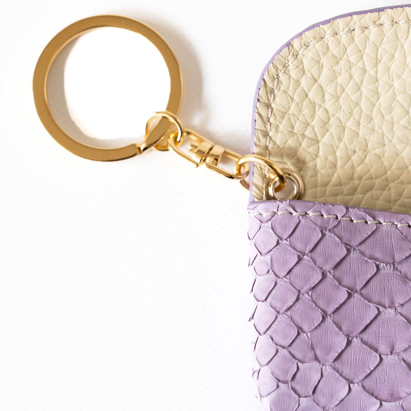 Soft leather flap minimini key ring Python (color)