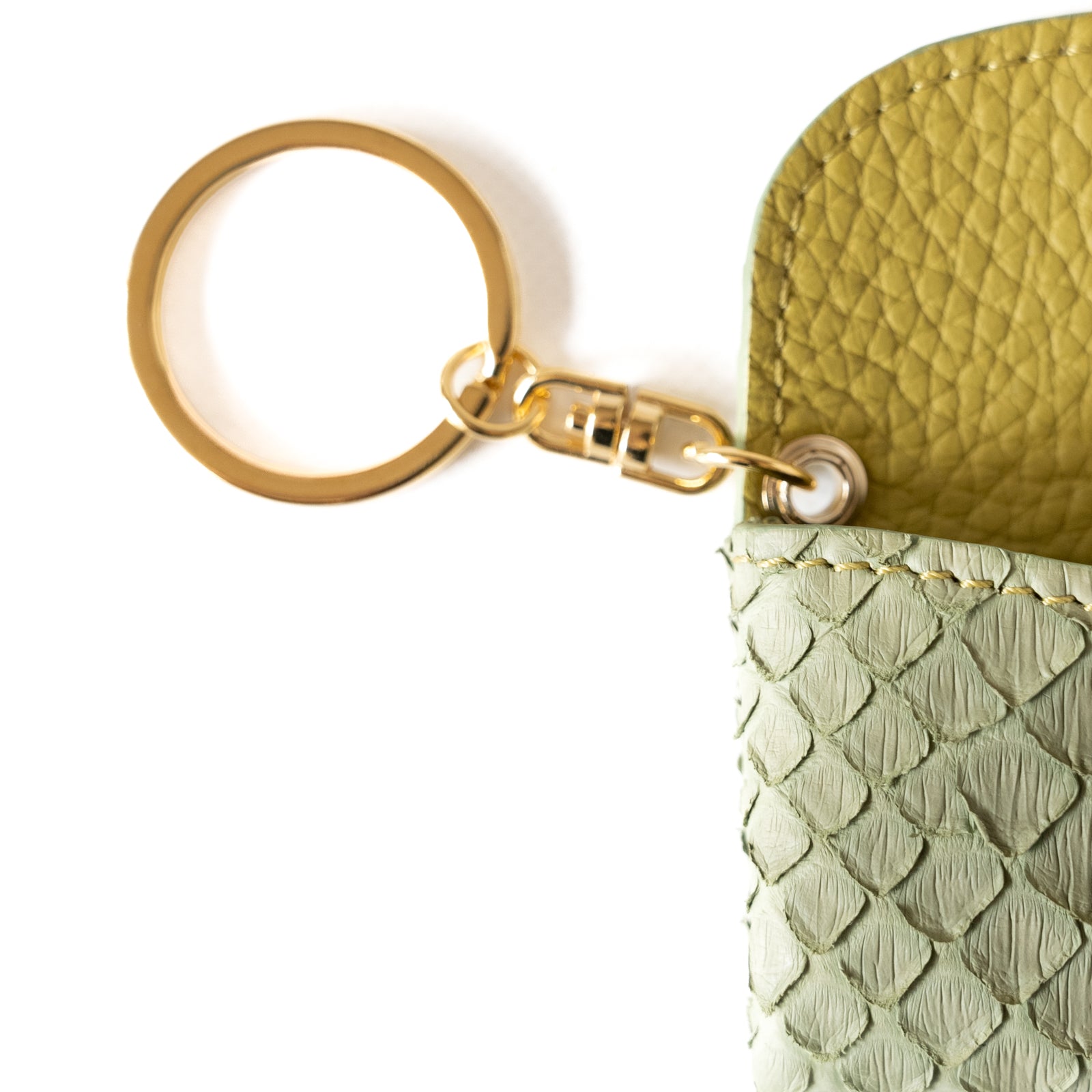 Soft leather flap minimini key ring Python (color)