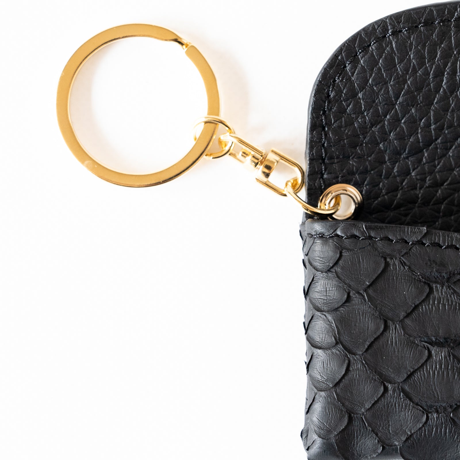 Soft leather flap minimini key ring Python (color)