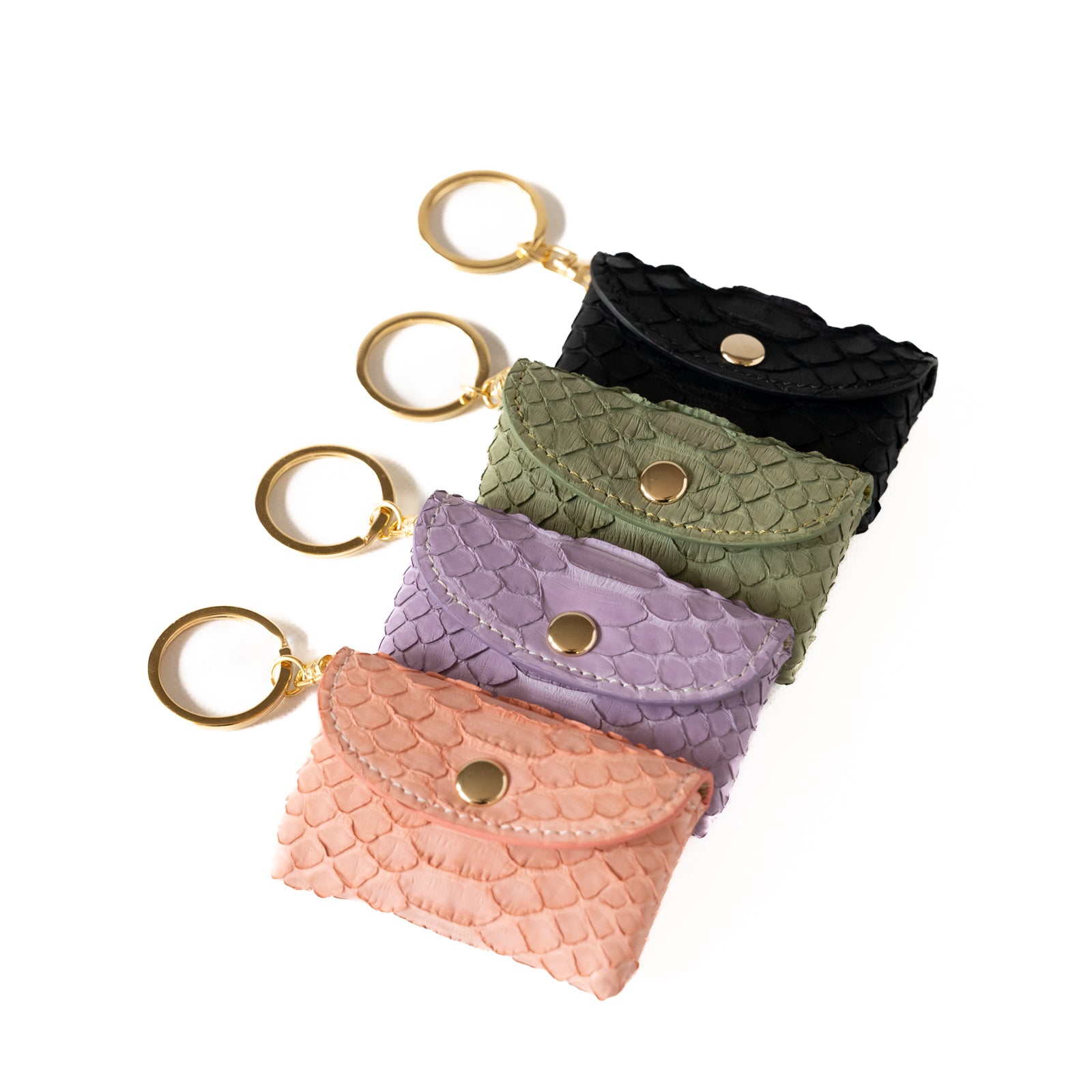 Soft leather flap minimini key ring Python (color)