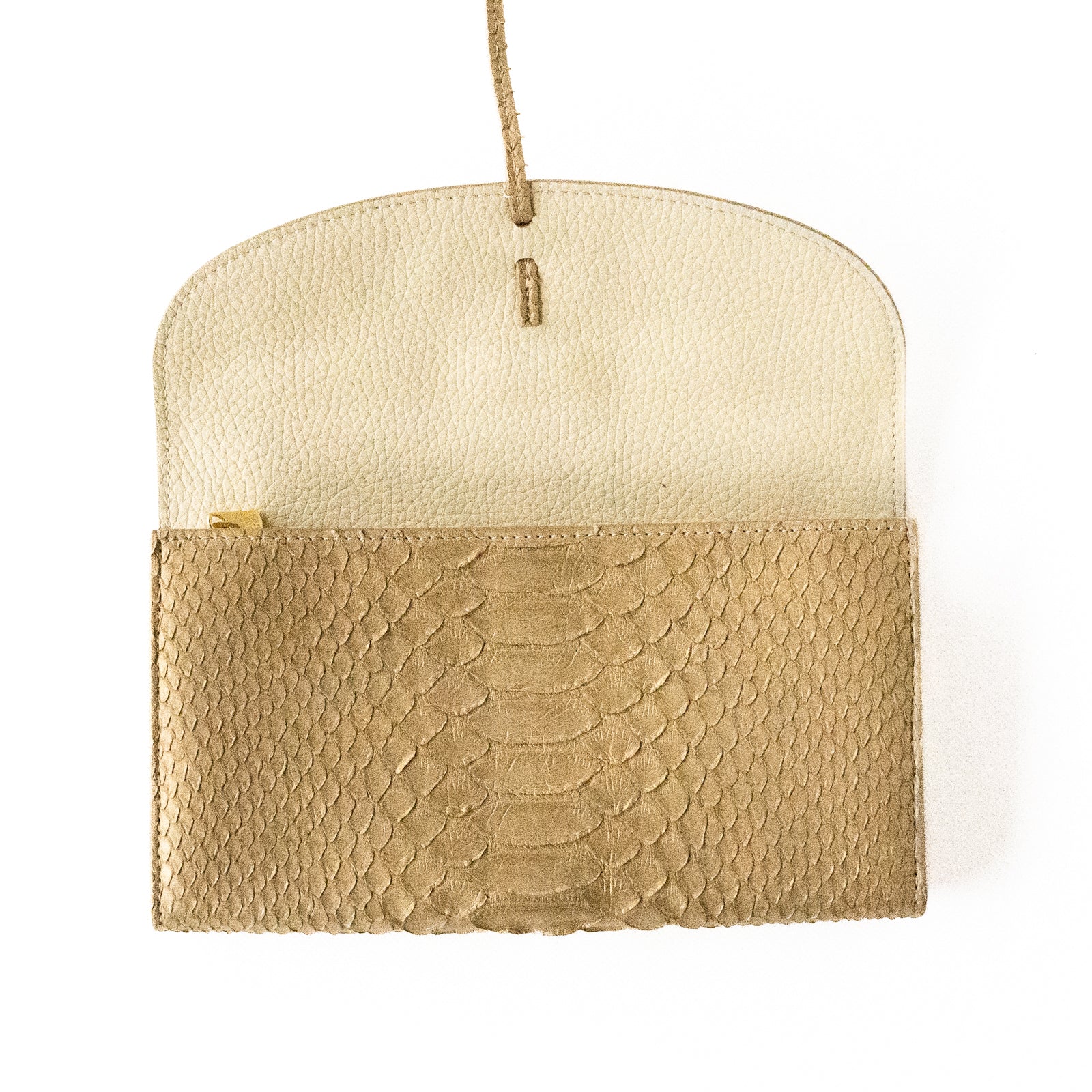 Long wallet chante python leather