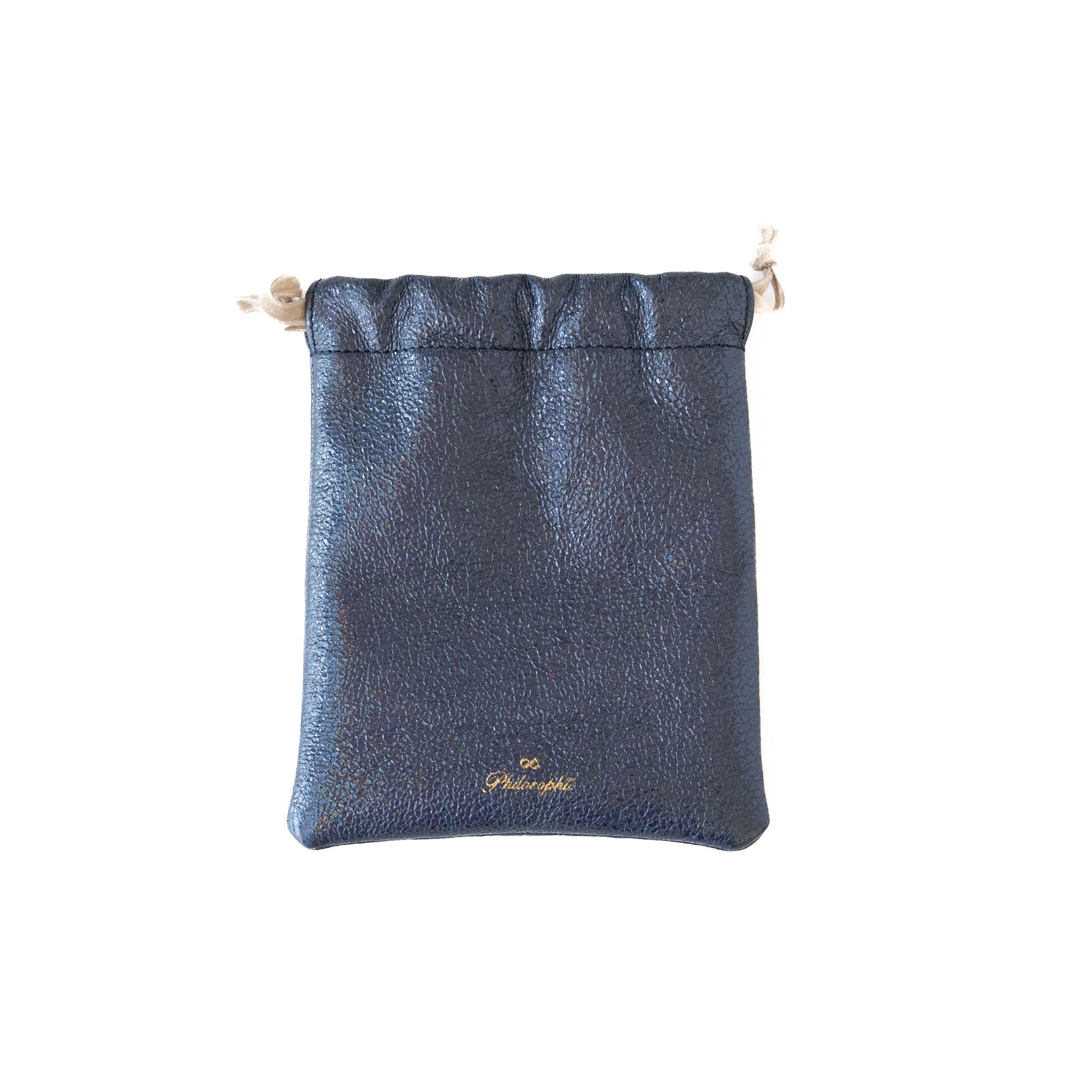 Mini drawstring pouch prism leather