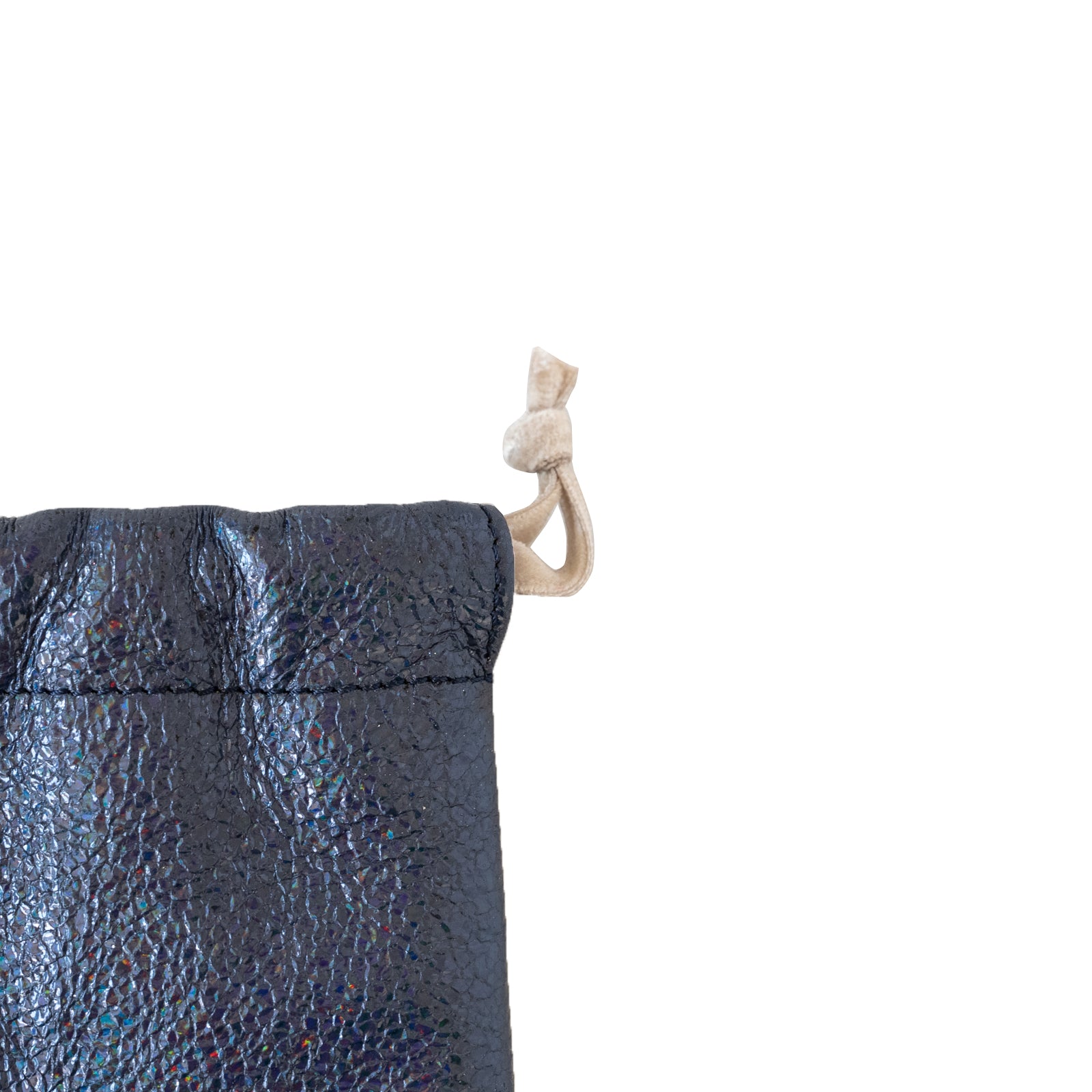 Mini drawstring pouch prism leather