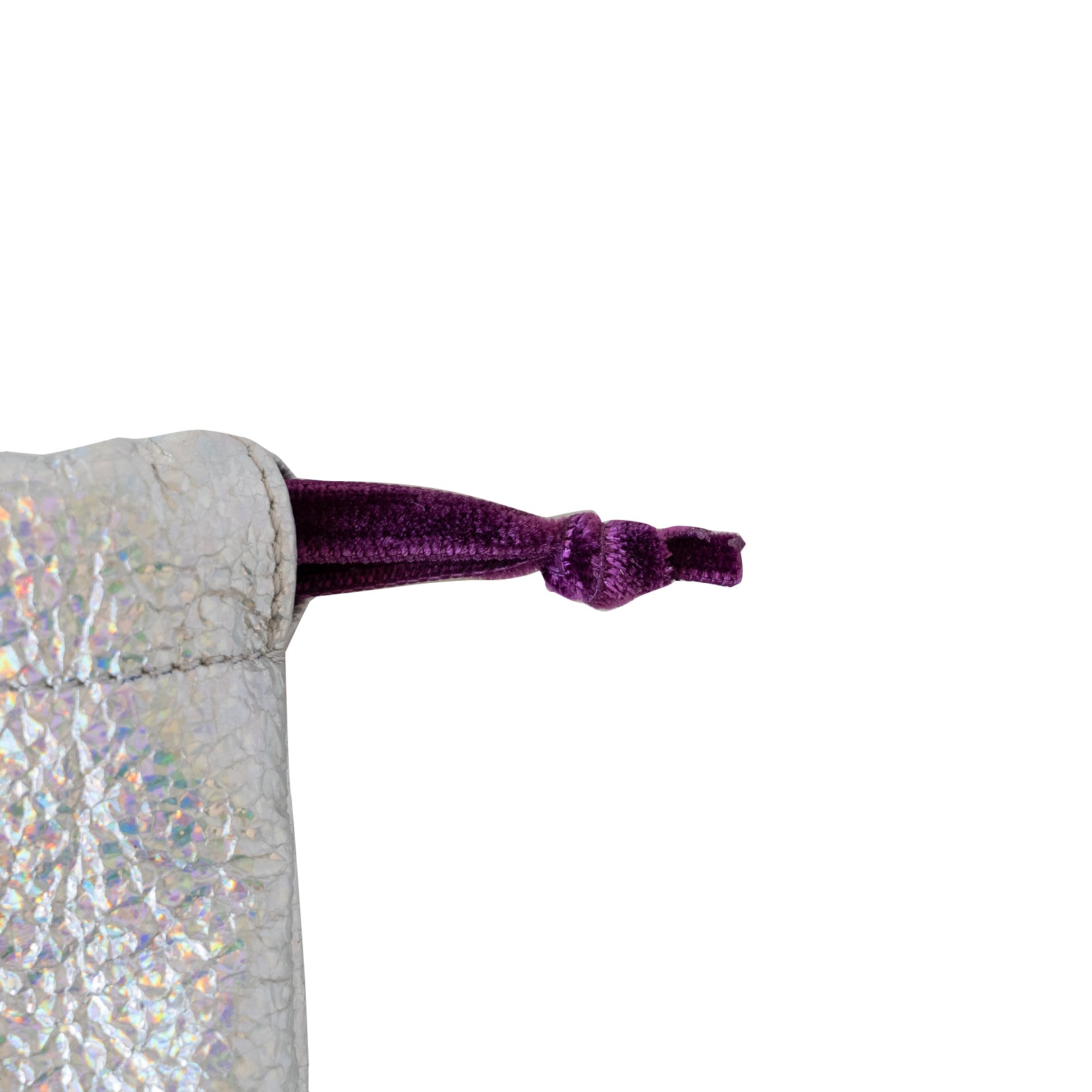 Mini drawstring pouch prism leather
