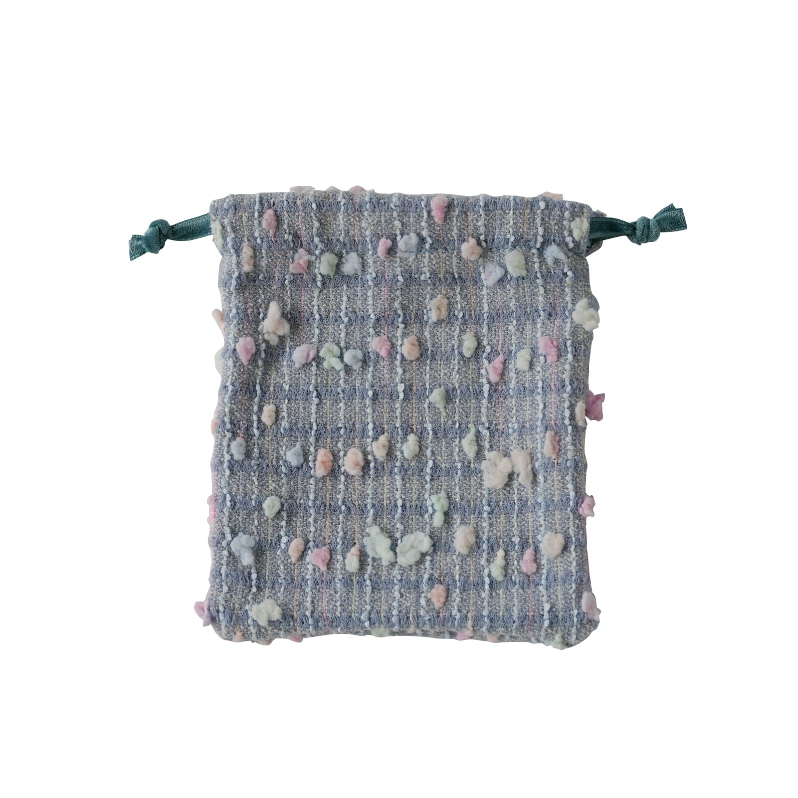 Mini drawstring pouch fancy tweed