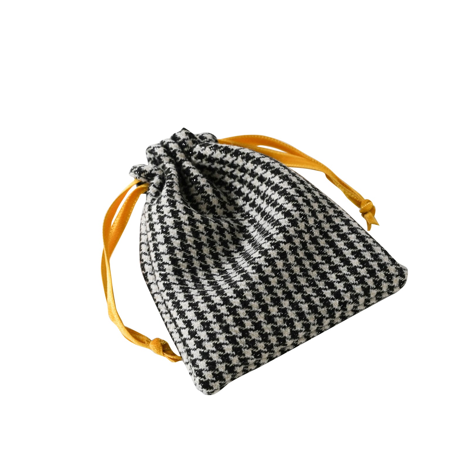 Mini drawstring pouch fancy tweed
