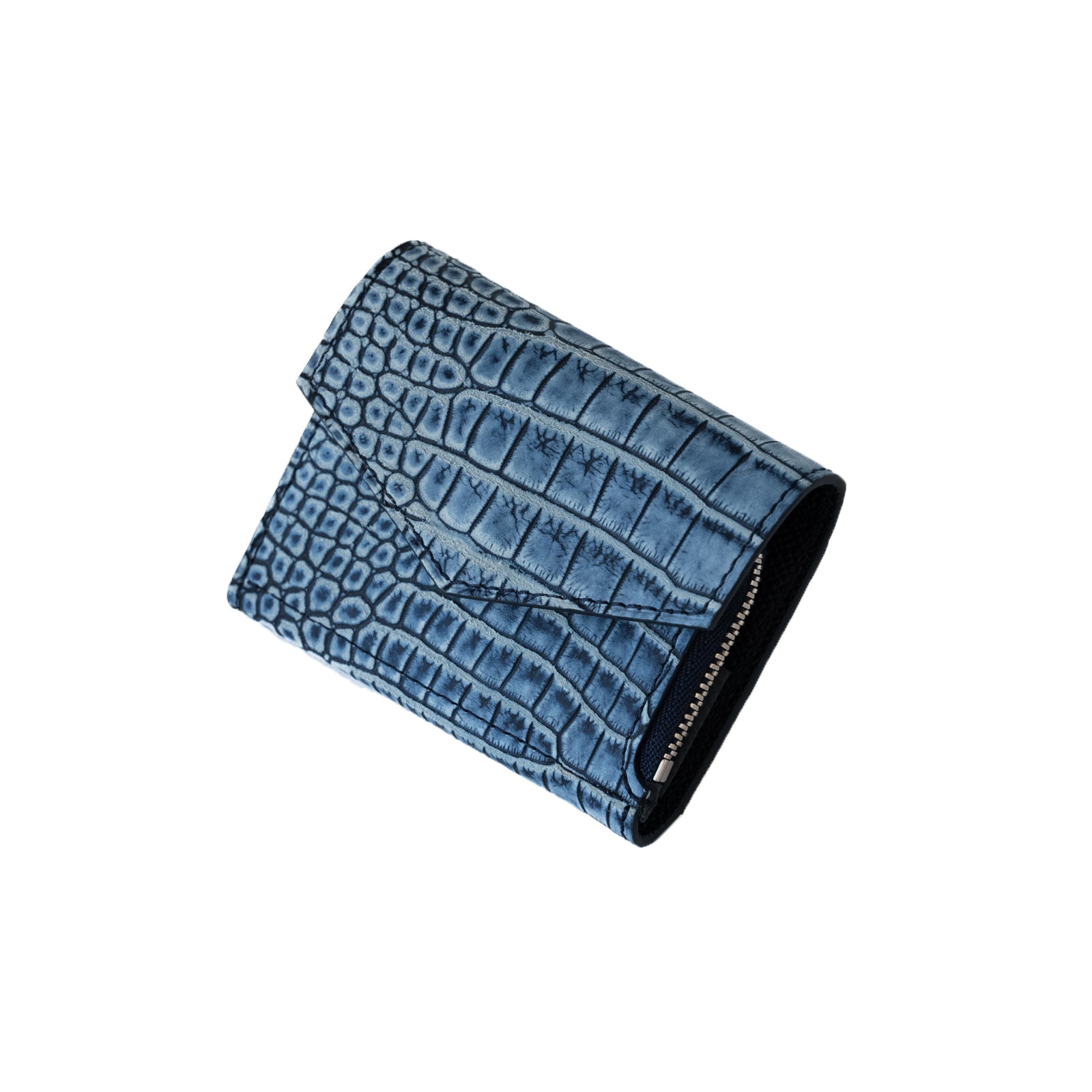 【おつとめ品セール】ハンディウォレット・オペラ ヌバッククロコダイルxブルーニュイ