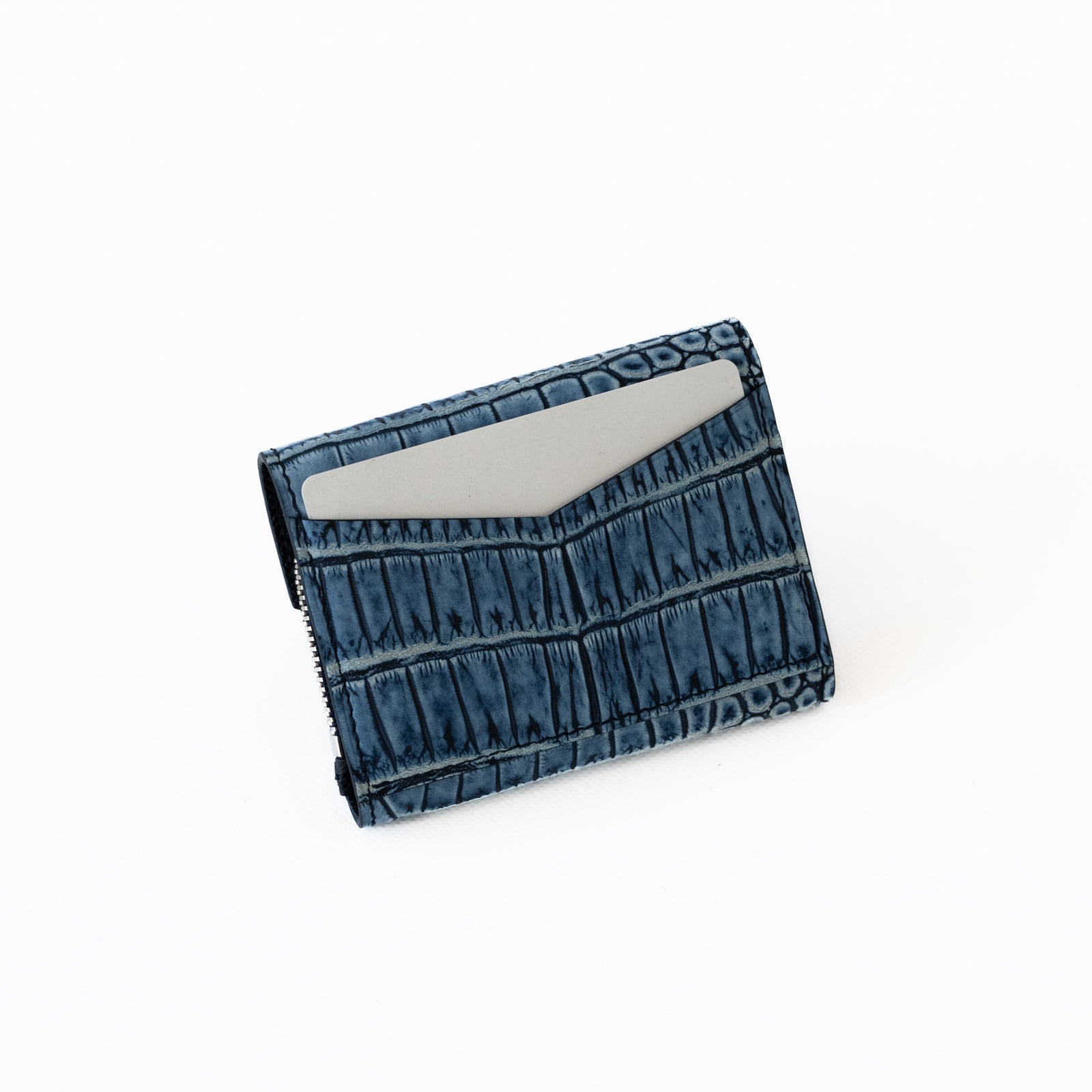 【おつとめ品セール】ハンディウォレット・オペラ ヌバッククロコダイルxブルーニュイ