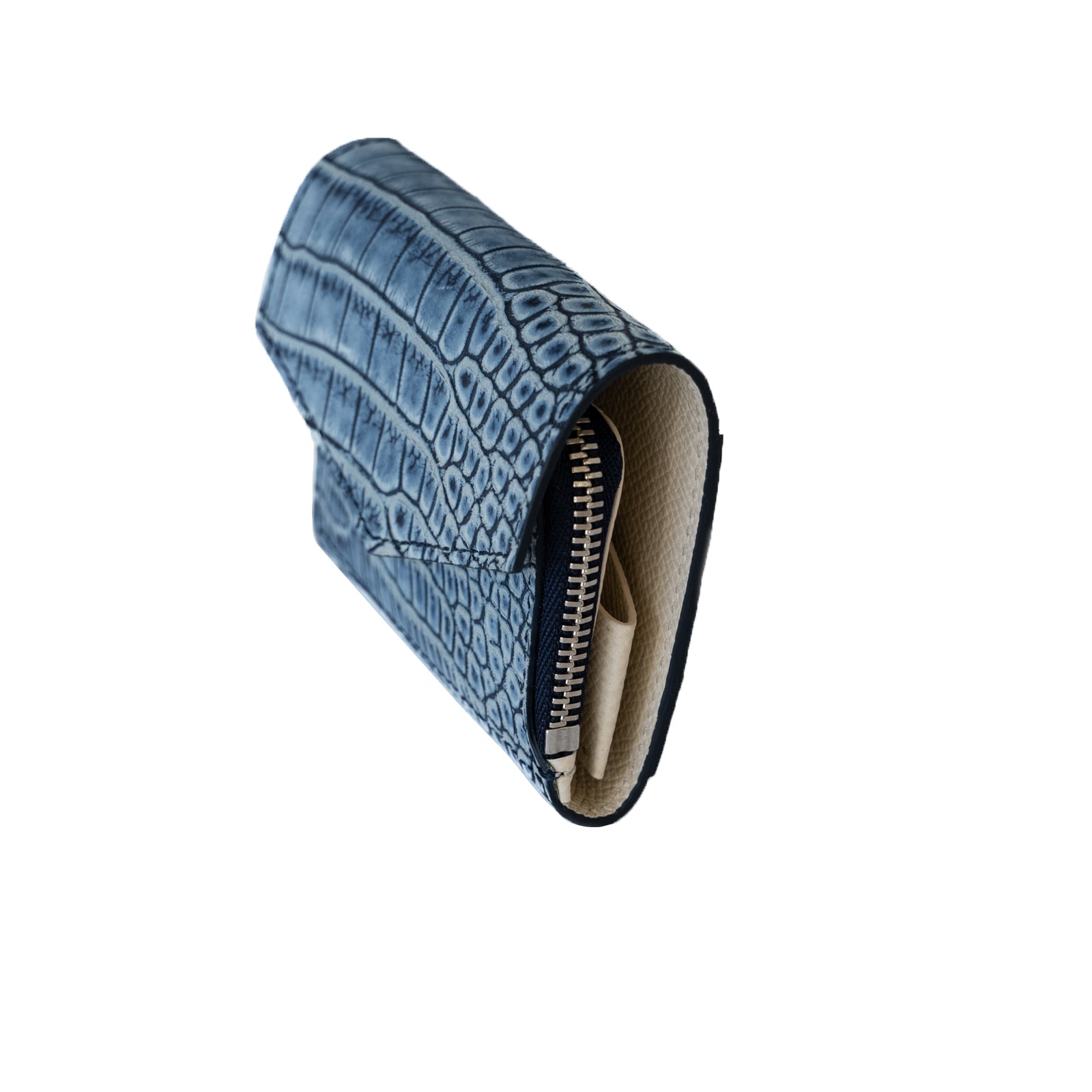 【おつとめ品セール】ハンディウォレット・オペラ ヌバッククロコダイルxクリーム