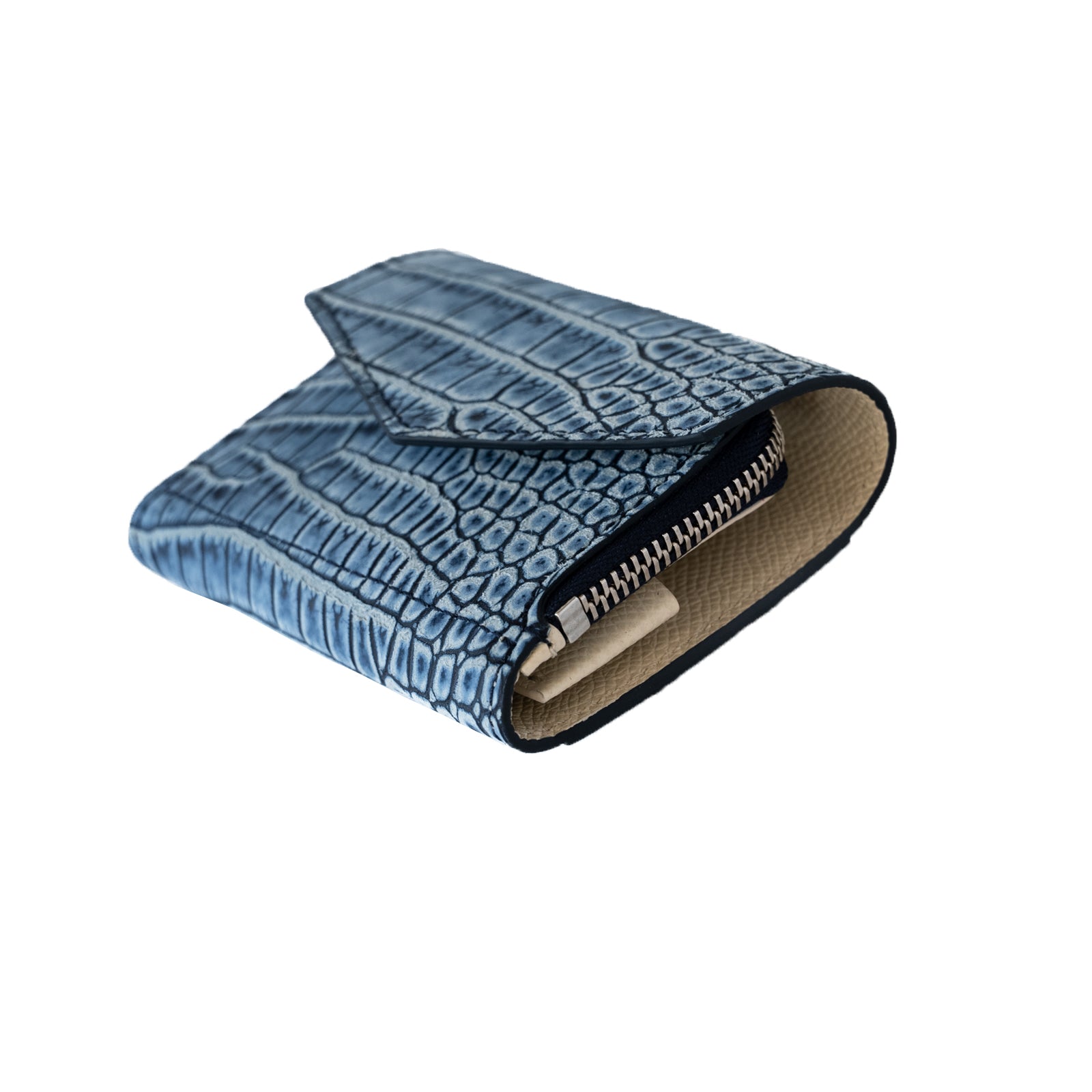 【おつとめ品セール】ハンディウォレット・オペラ ヌバッククロコダイルxクリーム