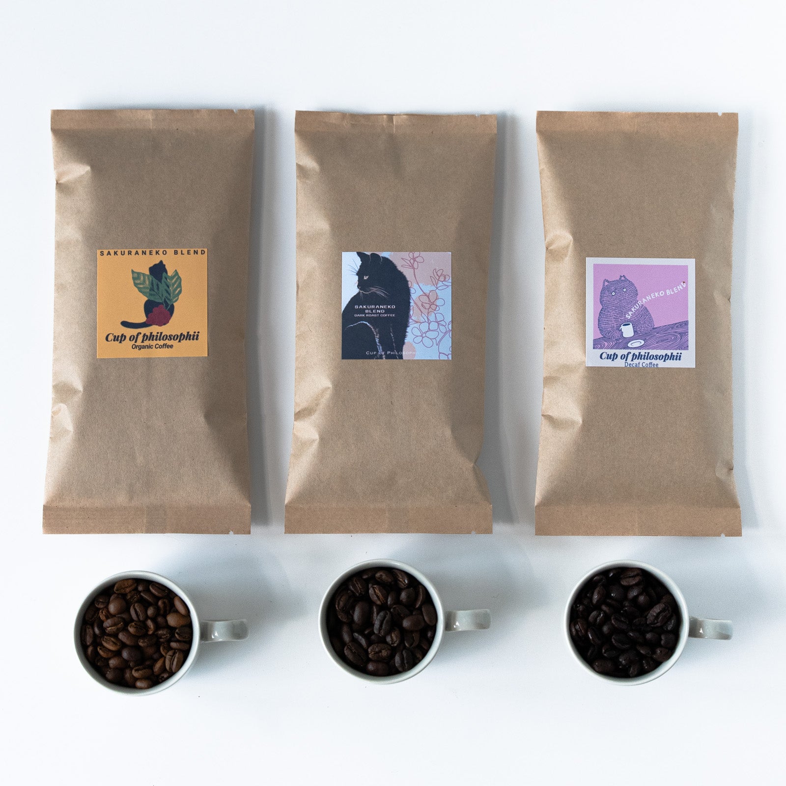 【3種飲み比べ】さくらねこブレンド100gx3種セット・煎りたて自家焙煎コーヒー