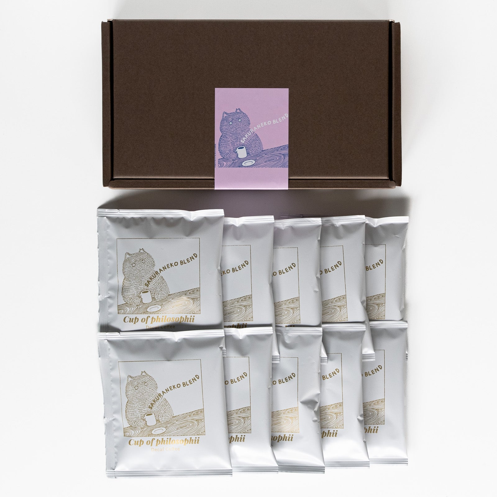 【ギフトBOX】デカフェさくらねこブレンド・自家焙煎コーヒーバッグ10個入り