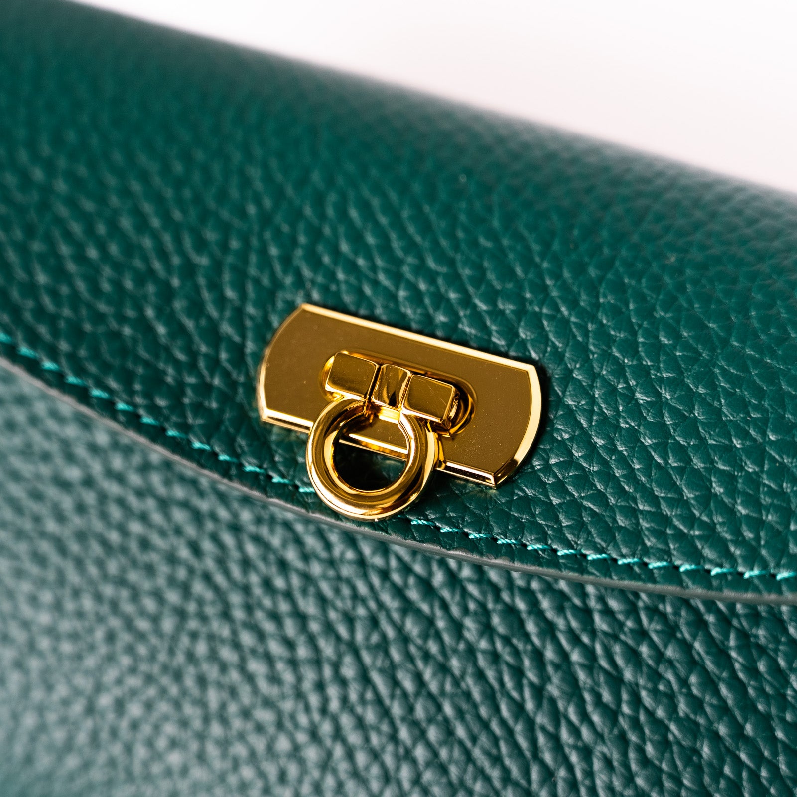 【受注生産】フラップウォレット フルール・ロング キュイール・マッシュ/エメラルド