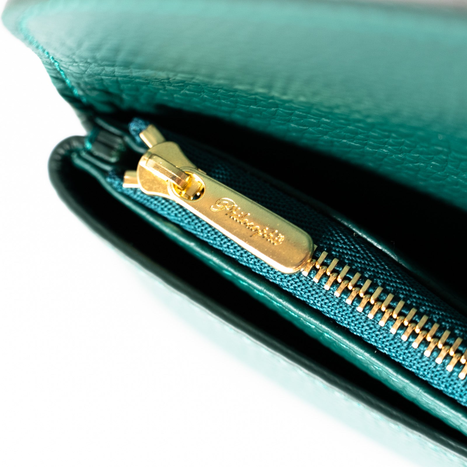 【受注生産】フラップウォレット フルール・ロング キュイール・マッシュ/エメラルド