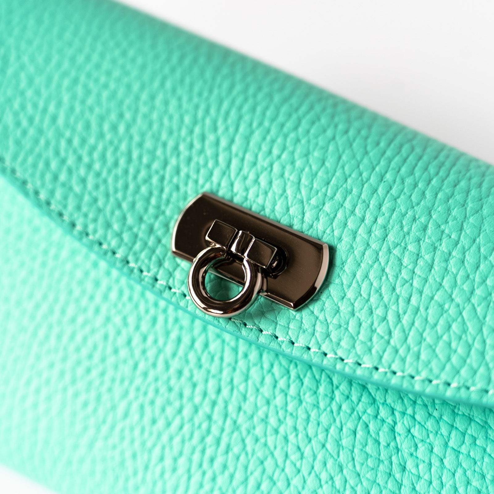 【受注生産】フラップウォレット フルール・ロング キュイール・マッシュ/ブルードラジェ