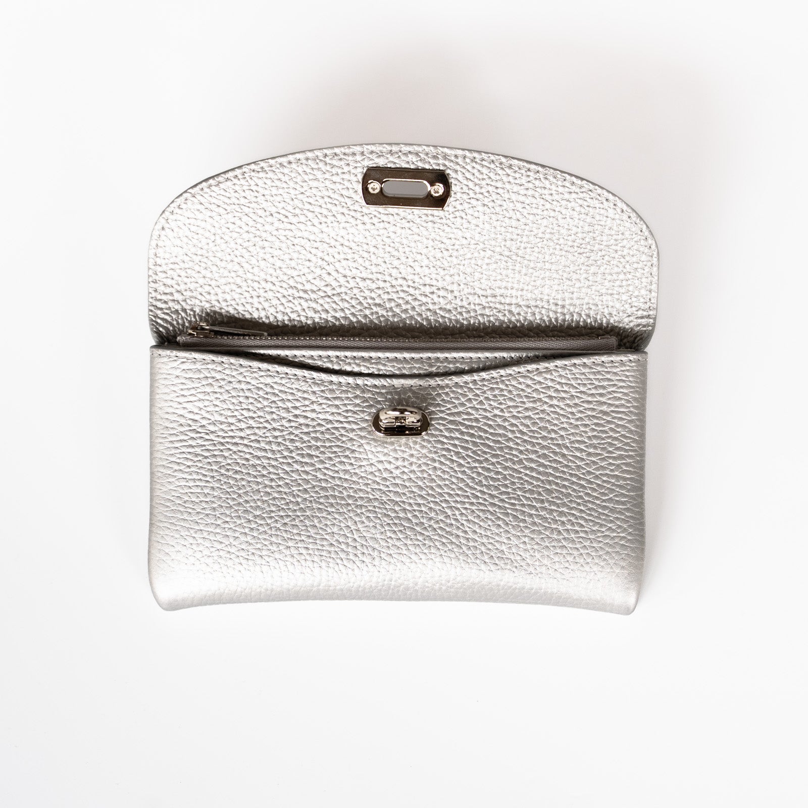 【受注生産】フラップウォレット フルール・ロング キュイール・マッシュ/シルバー