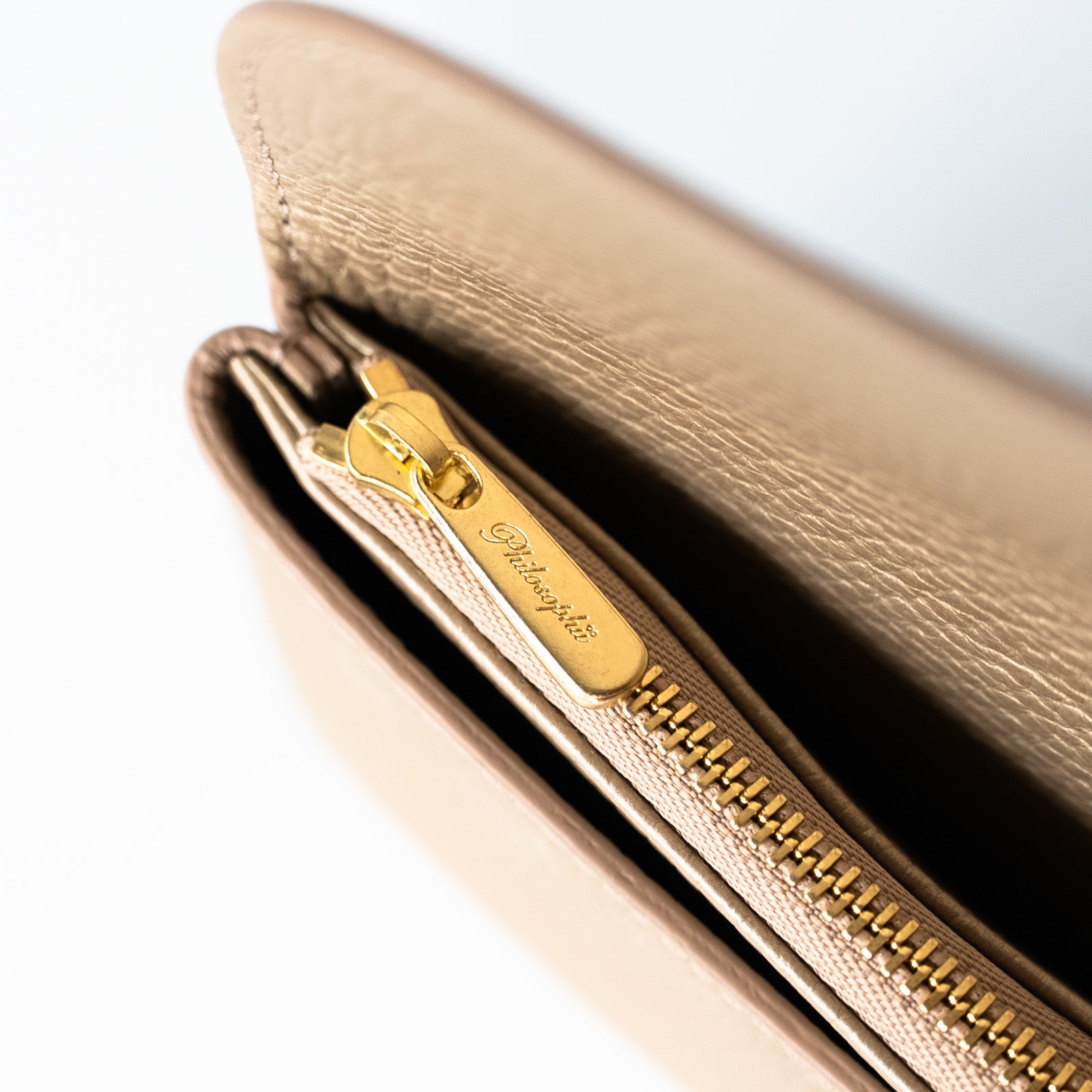 Made to order: Flap Wallet Fleur Longue Cuir Mash / Champagne Gold