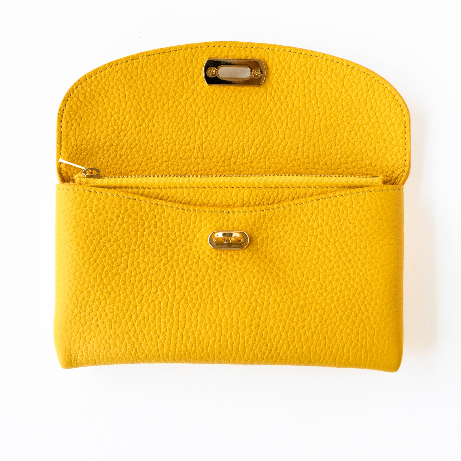 【おつとめ品セール】フラップウォレット・フルールロング (背面クロコダイルポケット付) トリヨンクレマンス / イエロー