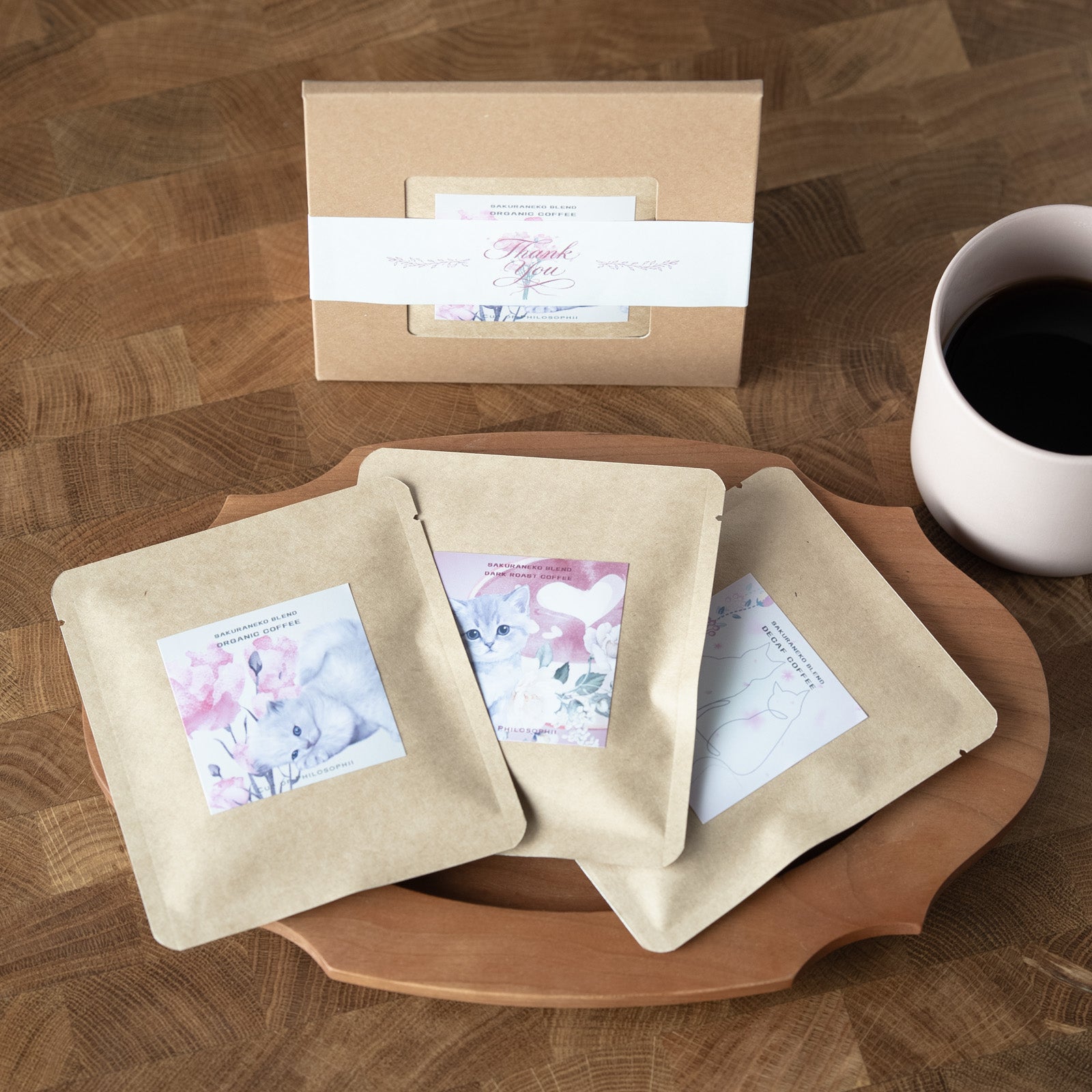 【母の日プチギフト】3種さくらねこブレンドセット・自家焙煎コーヒードリップバッグ3個入り